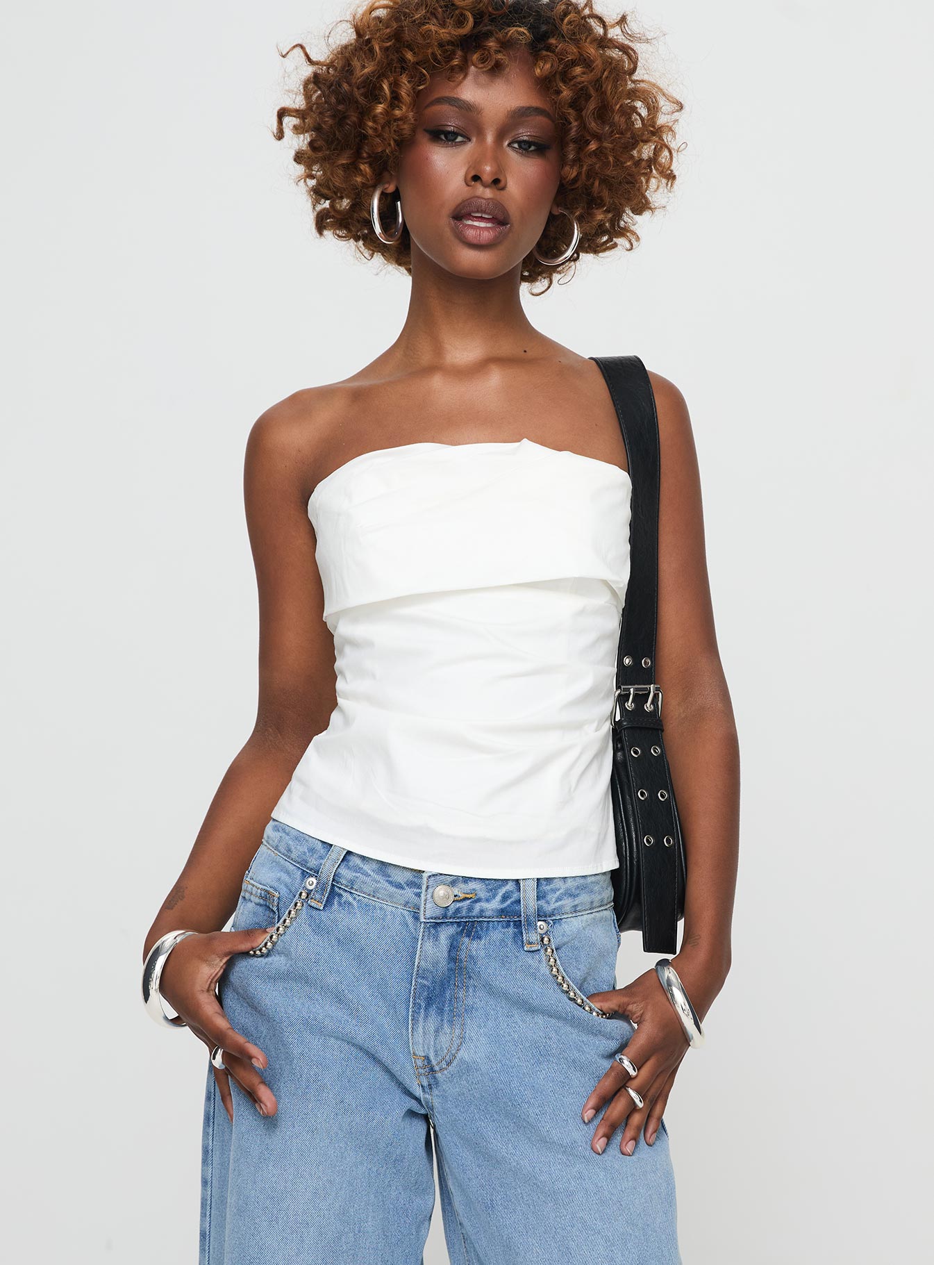 Xandria Strapless Top White、mySite、solidvoid