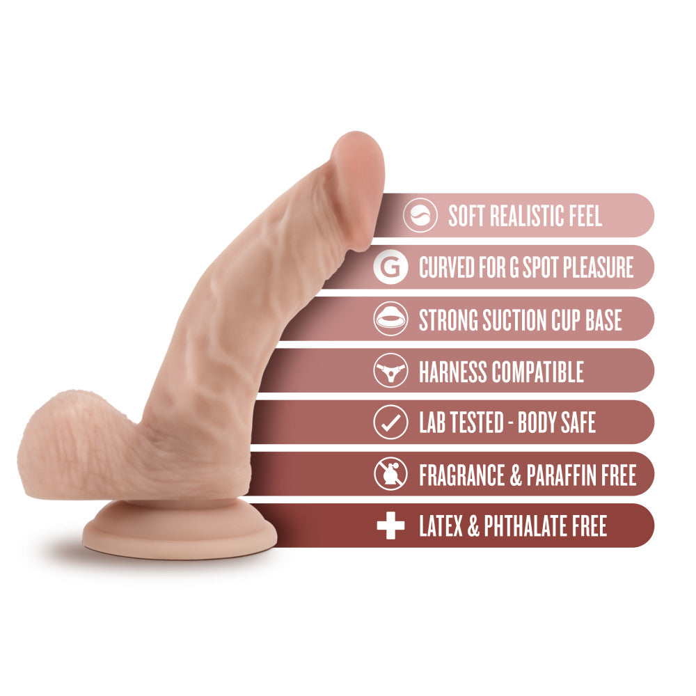 Dr. Skin By Blush® | Dr. Stephen 6.5 Inch Long Dildo with Suction Cup & Balls Beige、mySite、bottomscart