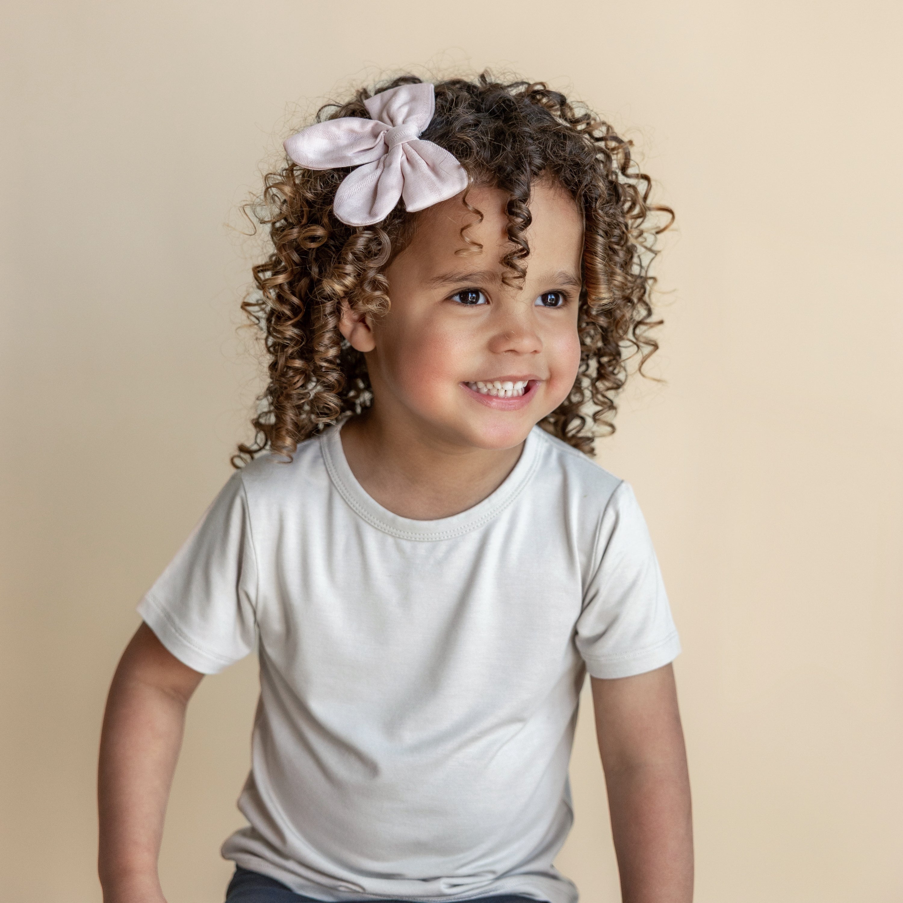  Bamboo Muslin Alligator Clip Bow in Blush、mySite、layawaytickets