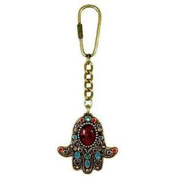 Michal Golan Multi Semi- Precious Stone Hamsa Keychain、mySite、topwebapps