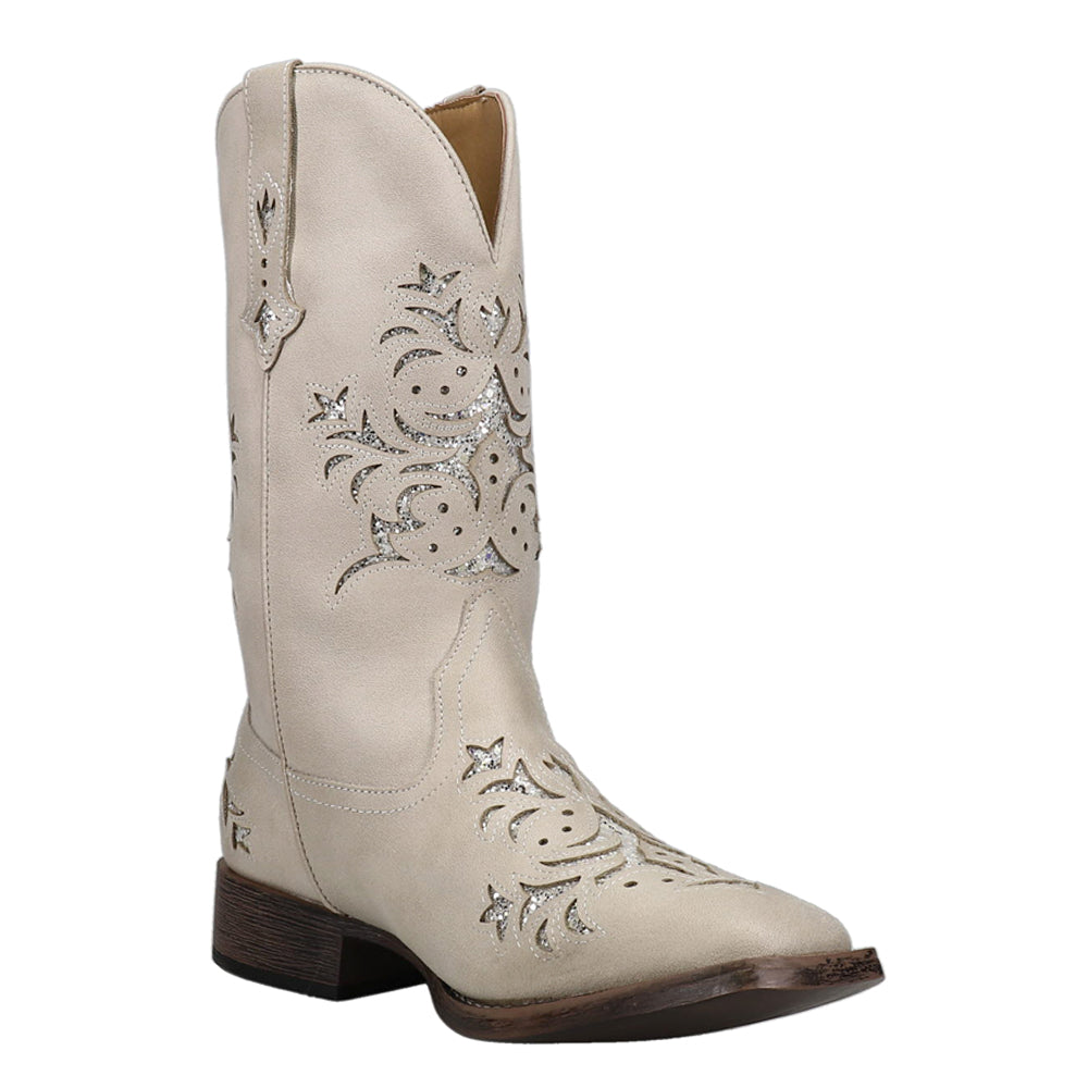 Kennedy Tooled-Inlay Glitter Square Toe Pull On Cowboy Boots、mySite、gtrtttuynbv