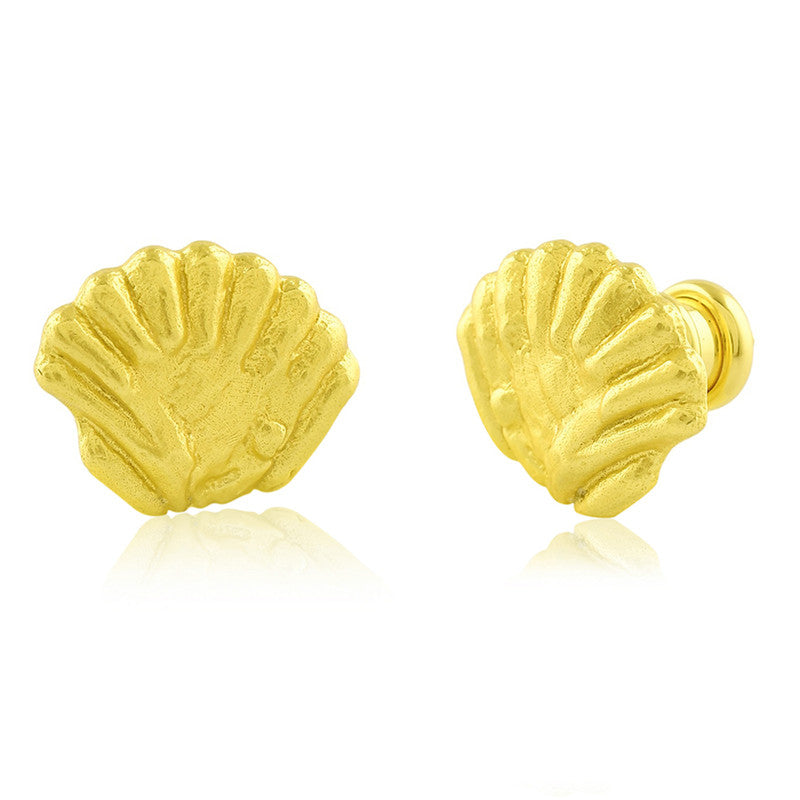 Sea Shell Stud Earrings | 14K Gold Plated、mySite、camillekostekn