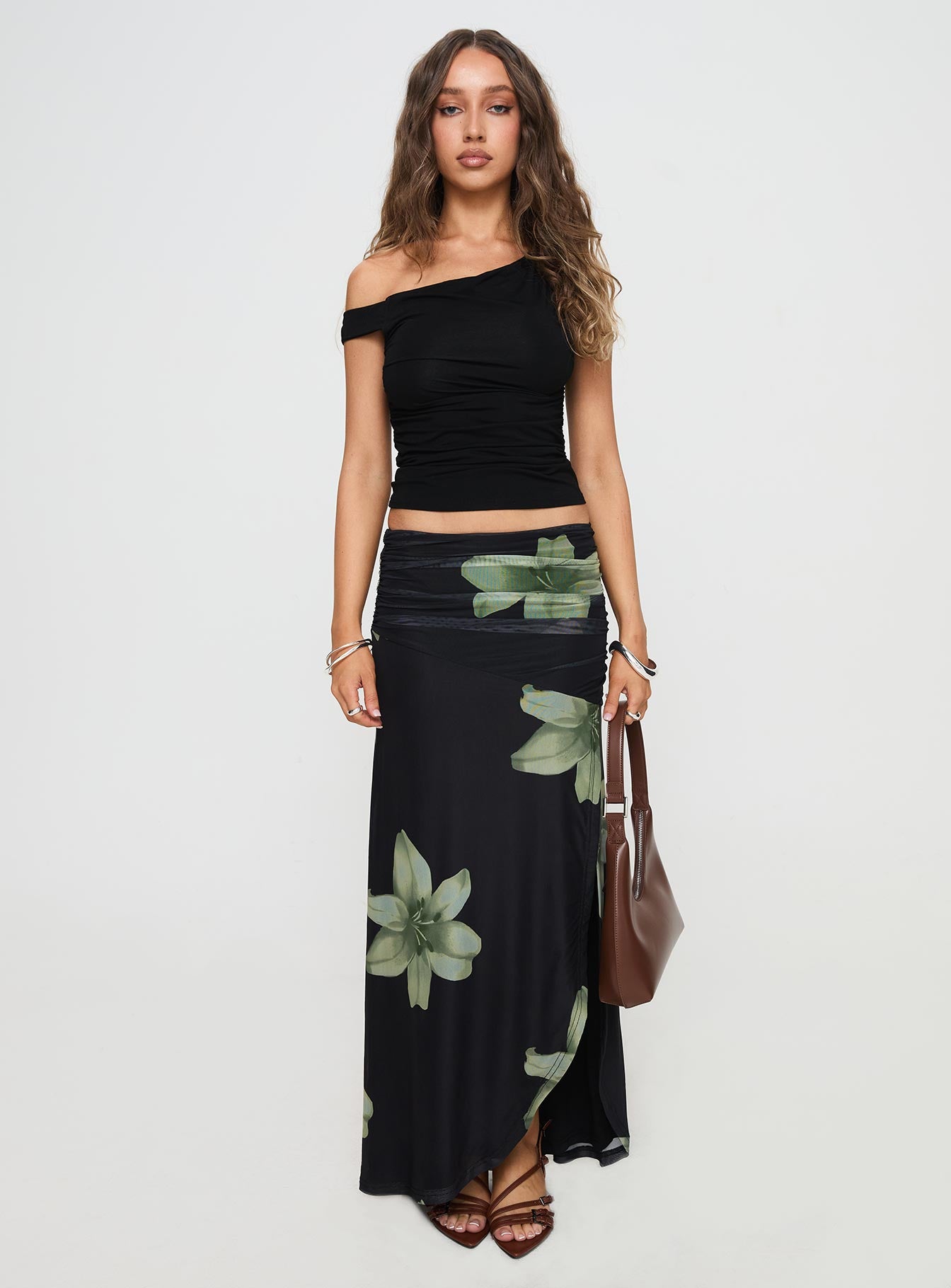 Cooperi Maxi Skirt Black Floral、mySite、solidvoid
