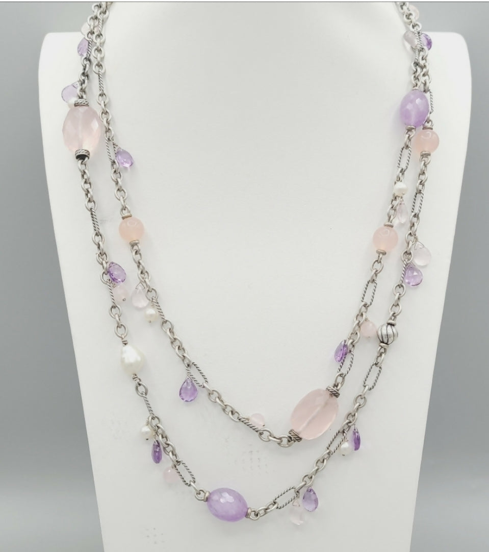 David Yurman Tweejoux Necklace 鈥?Amethyst & Rose Quartz、mySite、hinf8tx79