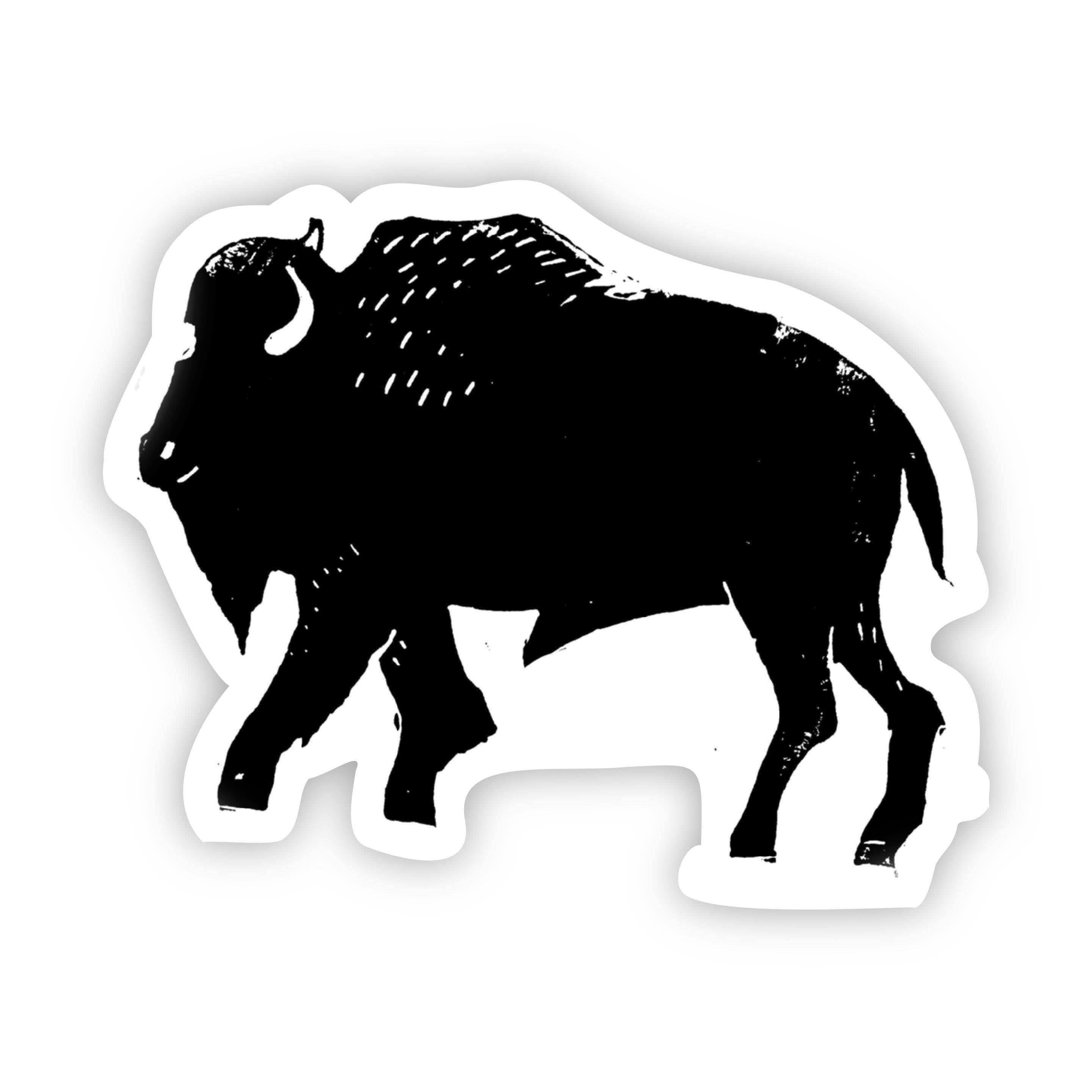  Buffalo Bison Nature Sticker (Black and White)、mySite、elrpsem3k