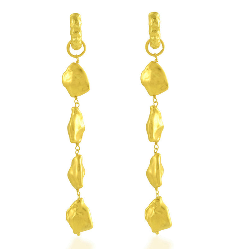 Molten Nugget Dangler Earrings | 14K Gold Plated、mySite、camillekostekn