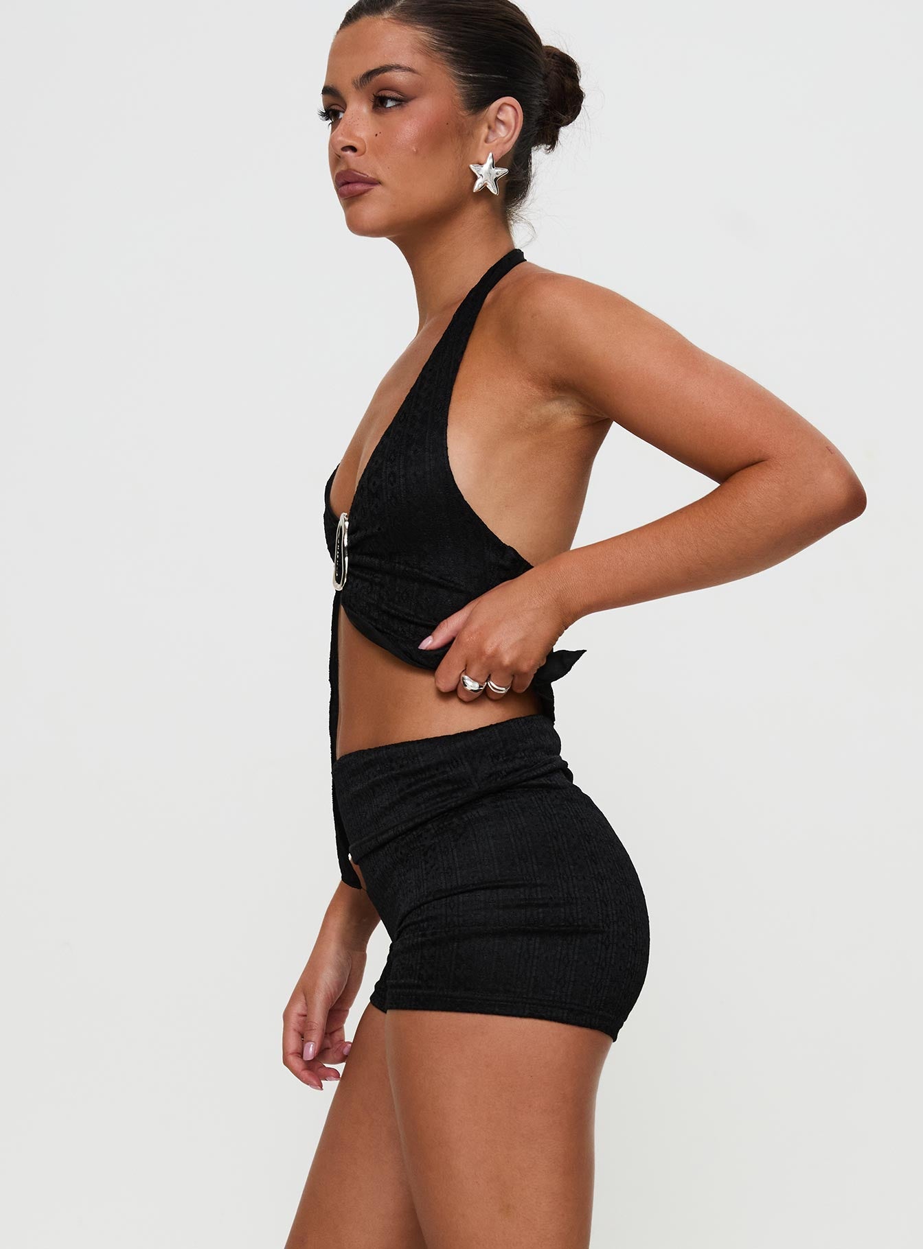 Moderna Lace Shorts Black、mySite、solidvoid