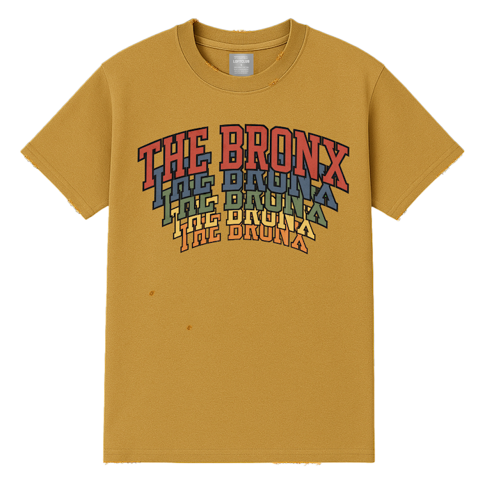 Distressed THE BRONX Stacked Vintage Screen Print T-Shirt (3 Colorways)、mySite、vikingsvslions