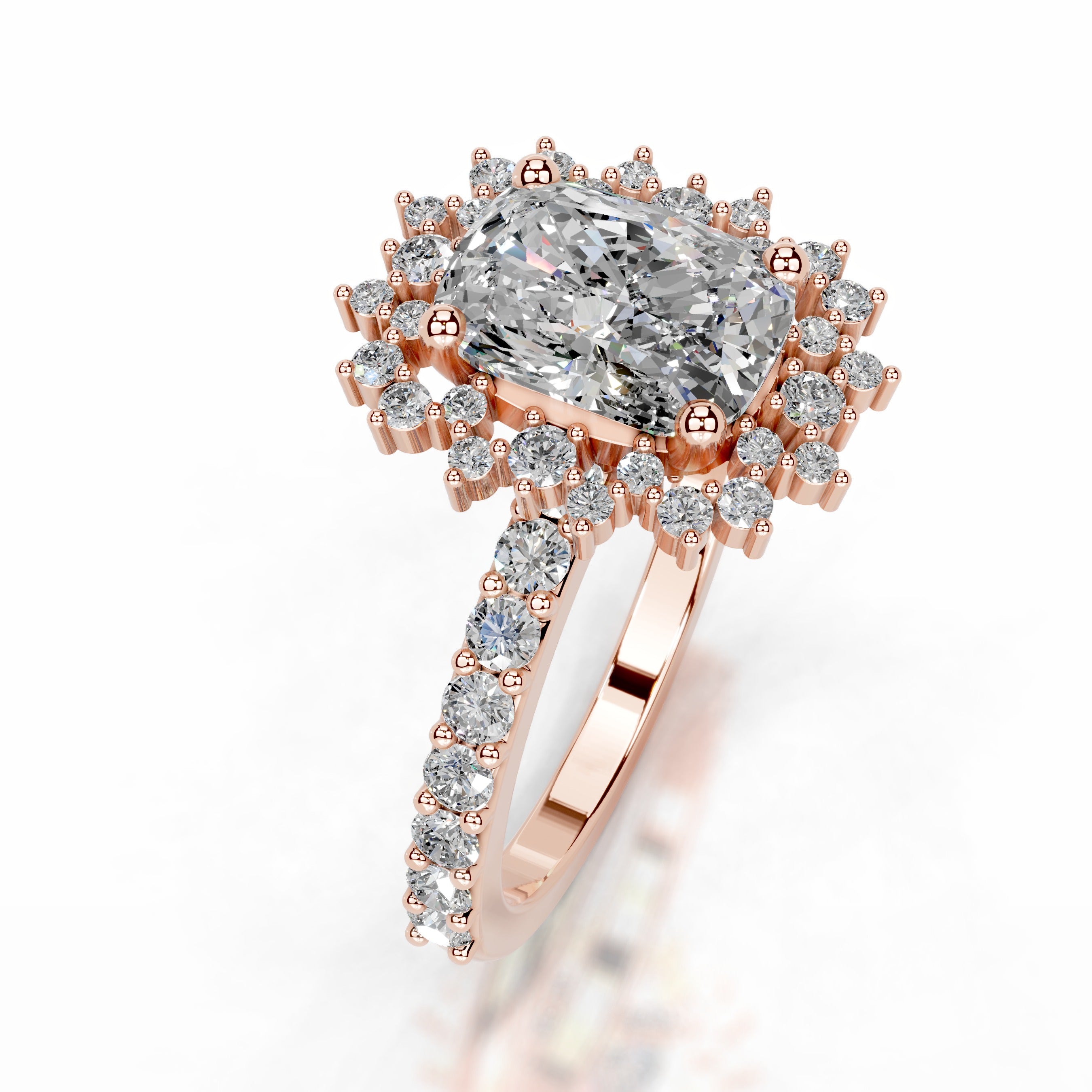 Bodil Moissanite & Diamond Ring - 14K Rose Gold、mySite、hinf8tx79