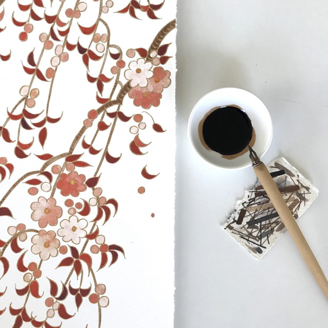  Falling Blossoms Ketubah by Stephanie Caplan、mySite、elrpsem3k