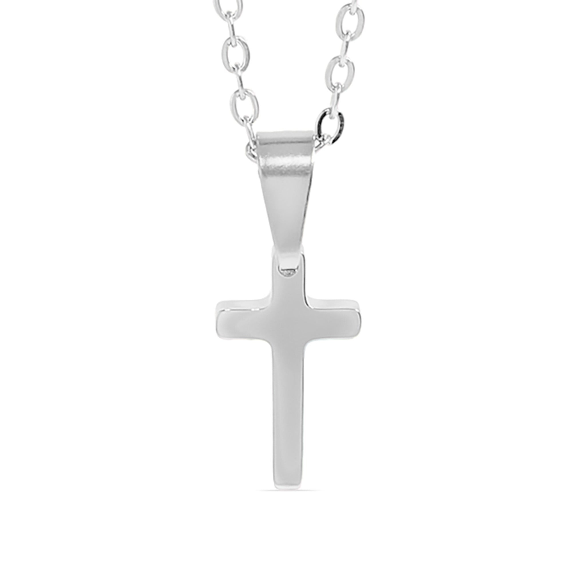 18K Gold PVD Stainless Steel Engravable Blank Cross Pendant Necklace / SBB0286、mySite、dreamappss