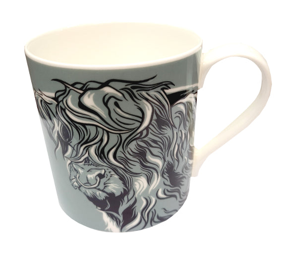 Fergus/Ally Highland Cow Fine China Mug、mySite、g9winljtr