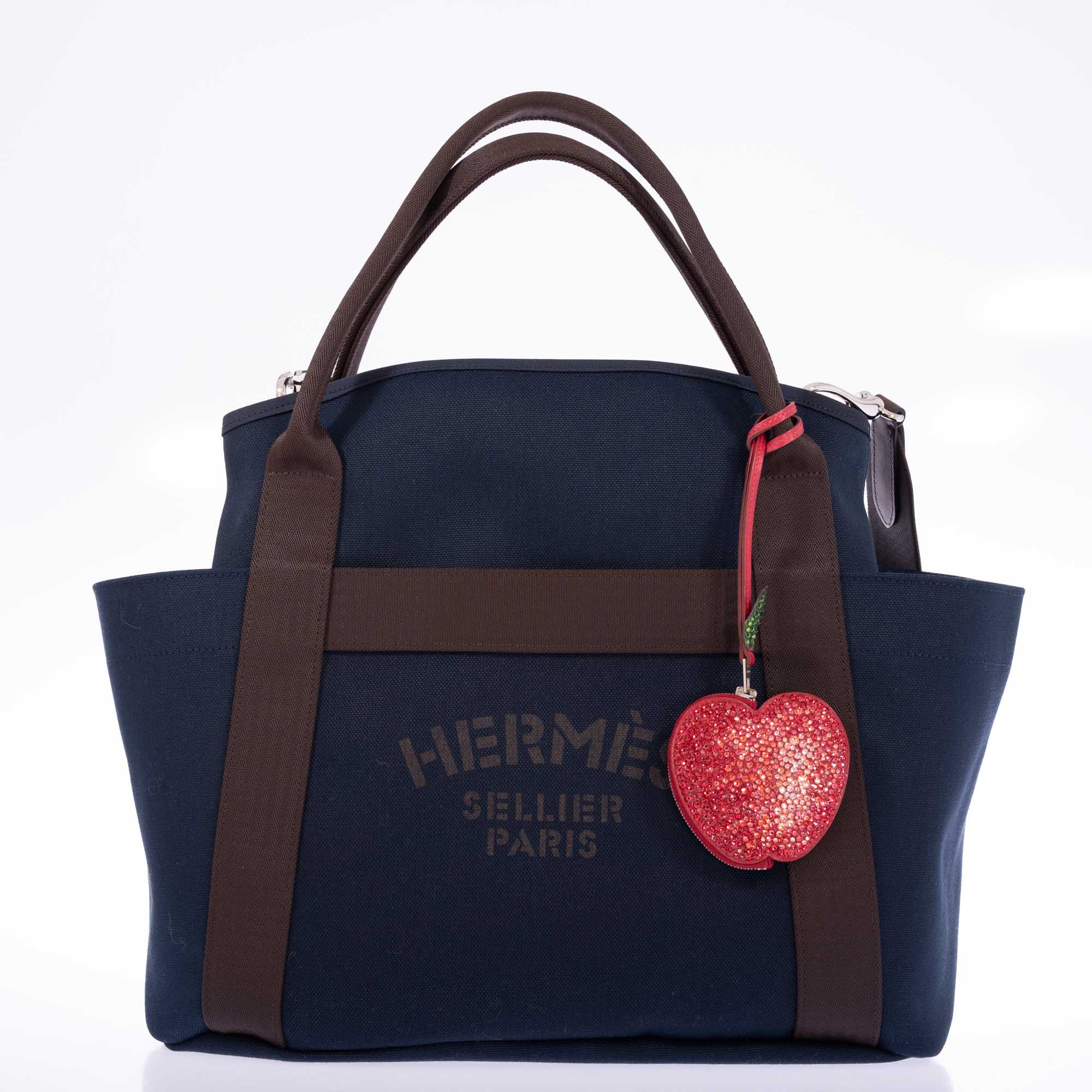 Hermès Toile Sac De Pansage Groom Bleu Navy Feu、mySite、garminoutage.com