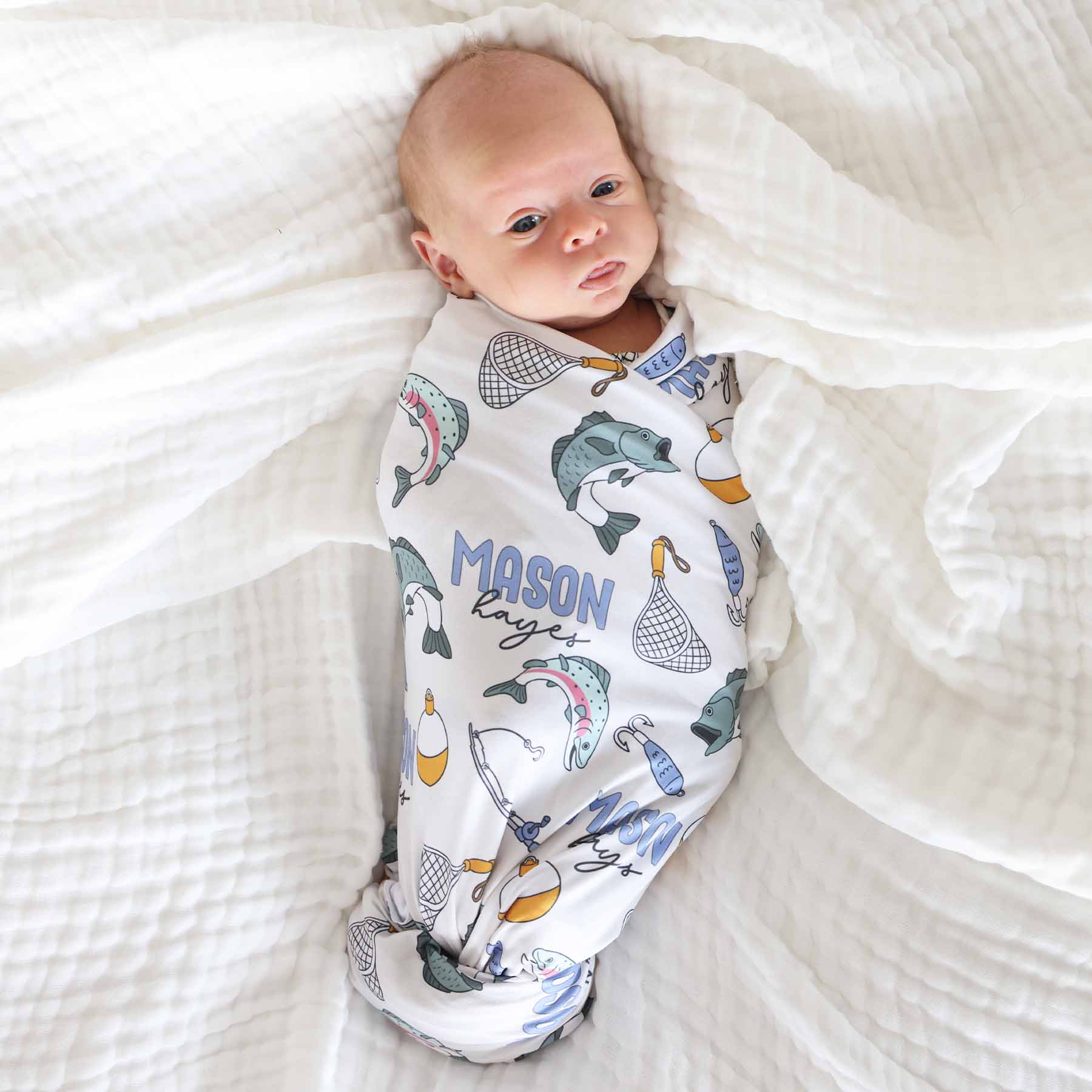  Catch of the Day Personalized Swaddle Blanket、mySite、layawaytickets