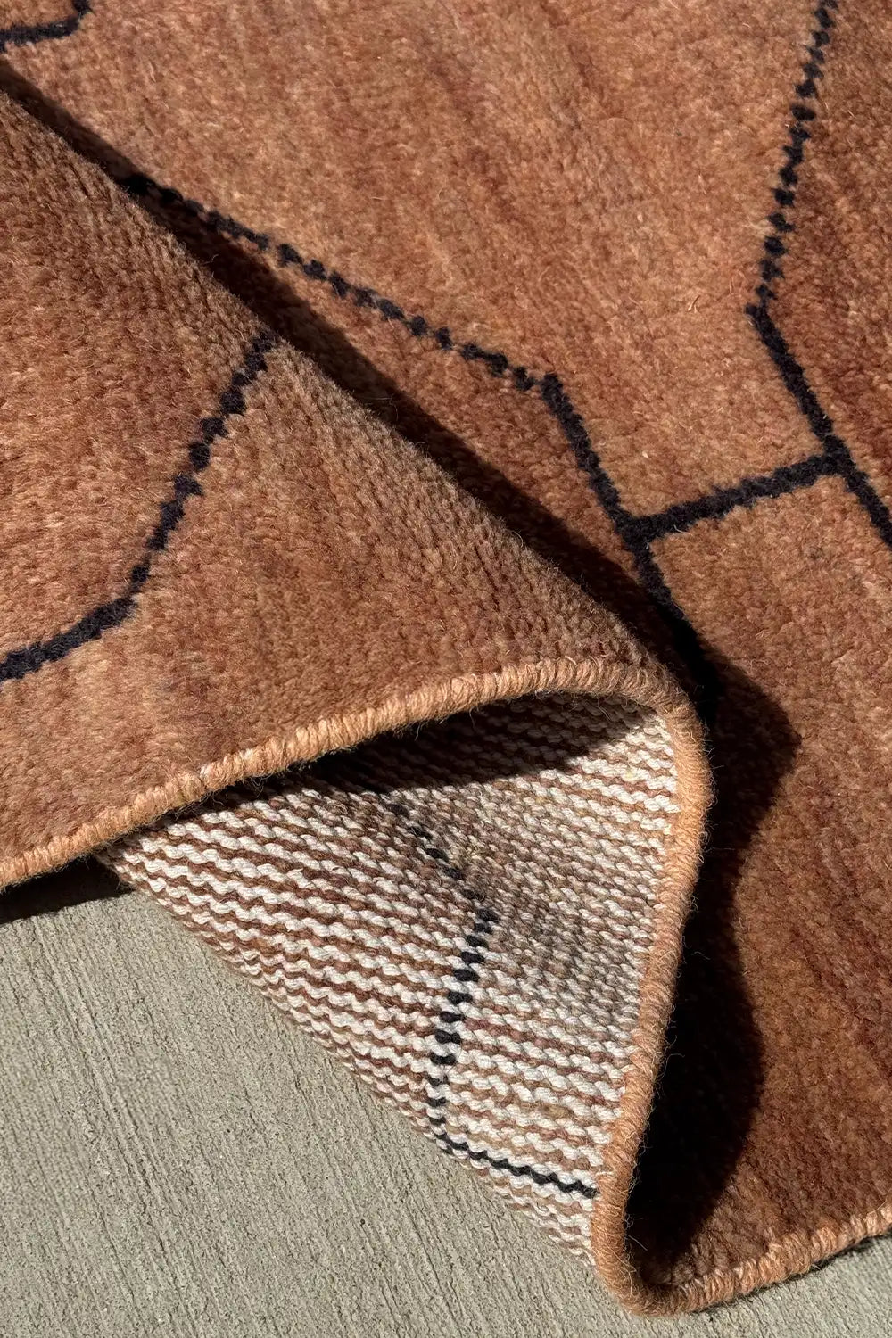 Light Brown Octagon Hand-Knotted Geometric Wool Rug 6x9、mySite、gigharbornorthrealestate