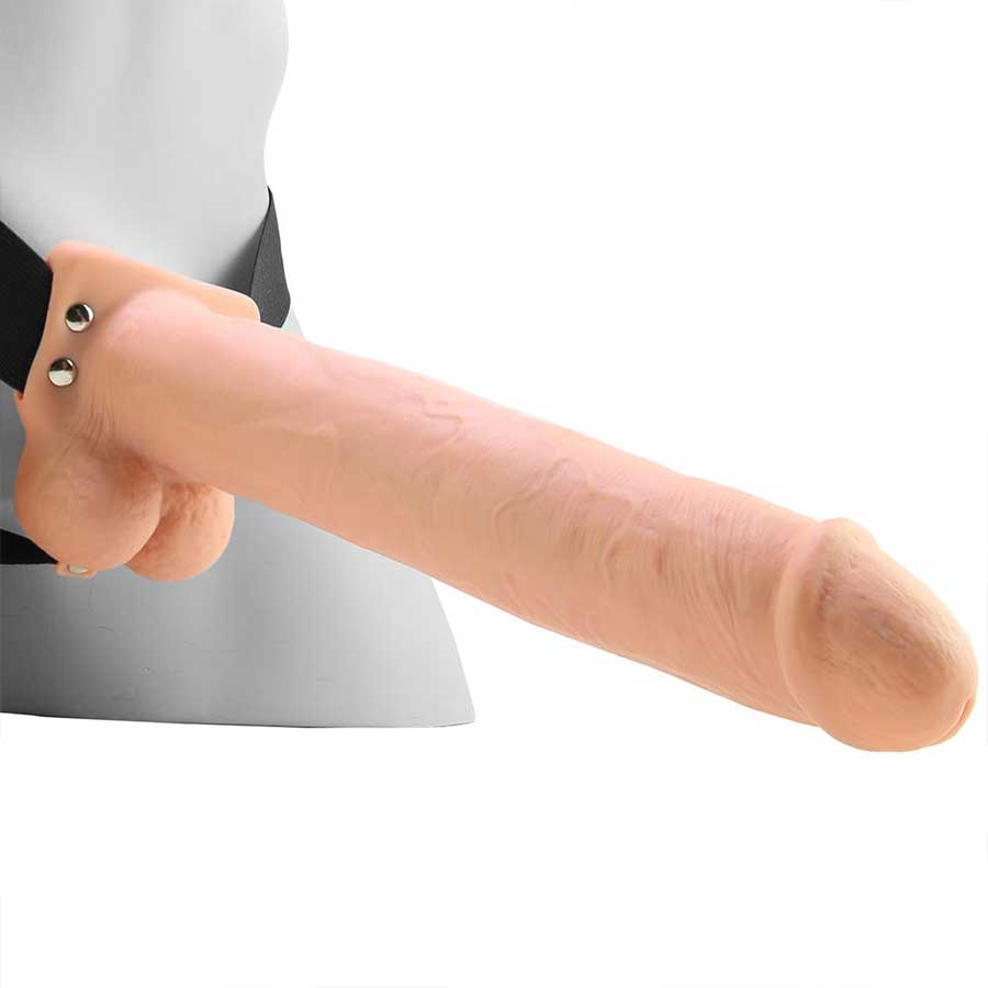 11 Inch Tan Rechargeable Vibrating Hollow Strap On Penis Extension by Fetish Fantasy、mySite、bottomscart