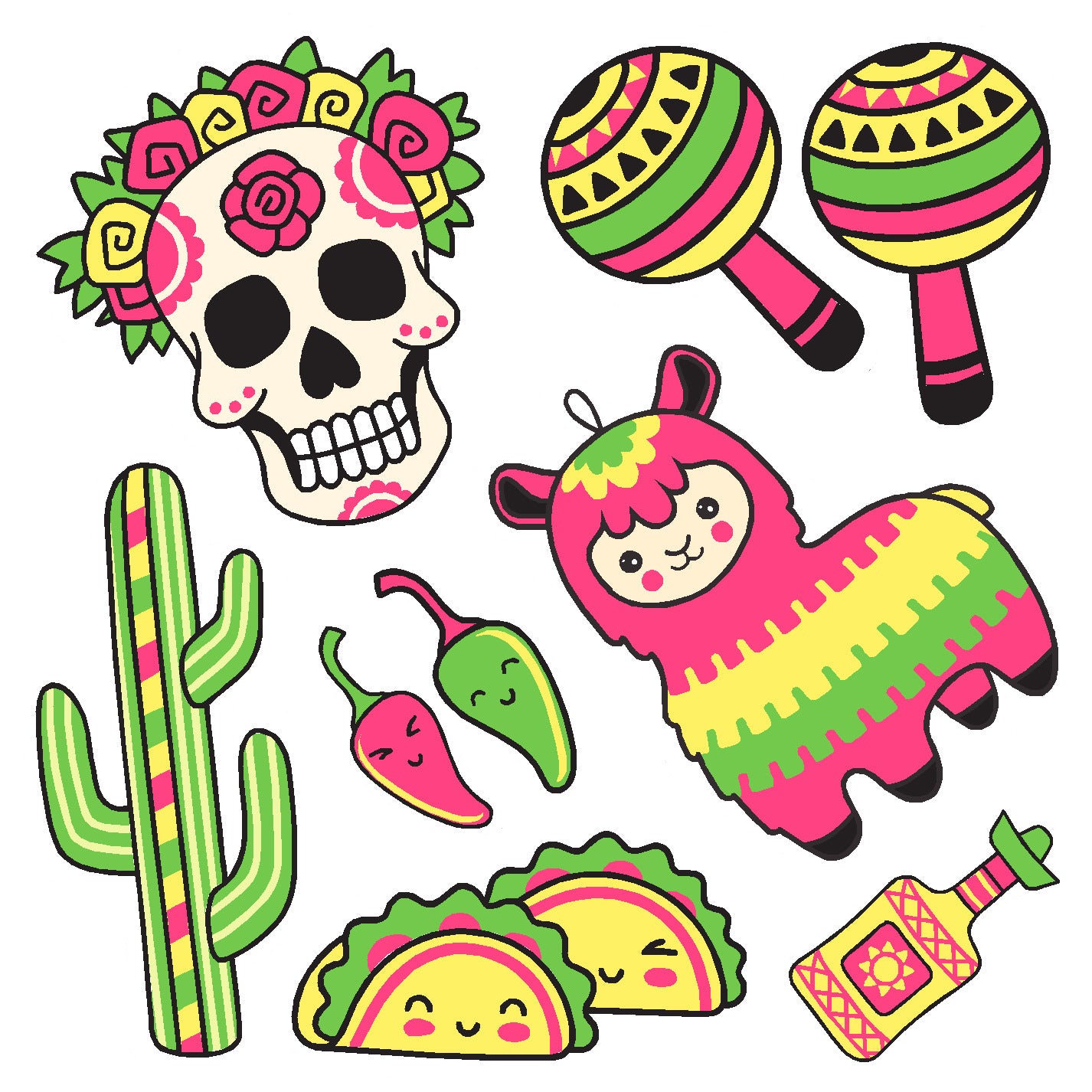 Tacos & Fun Vinyl Sticker Decal Set、mySite、ghnorth