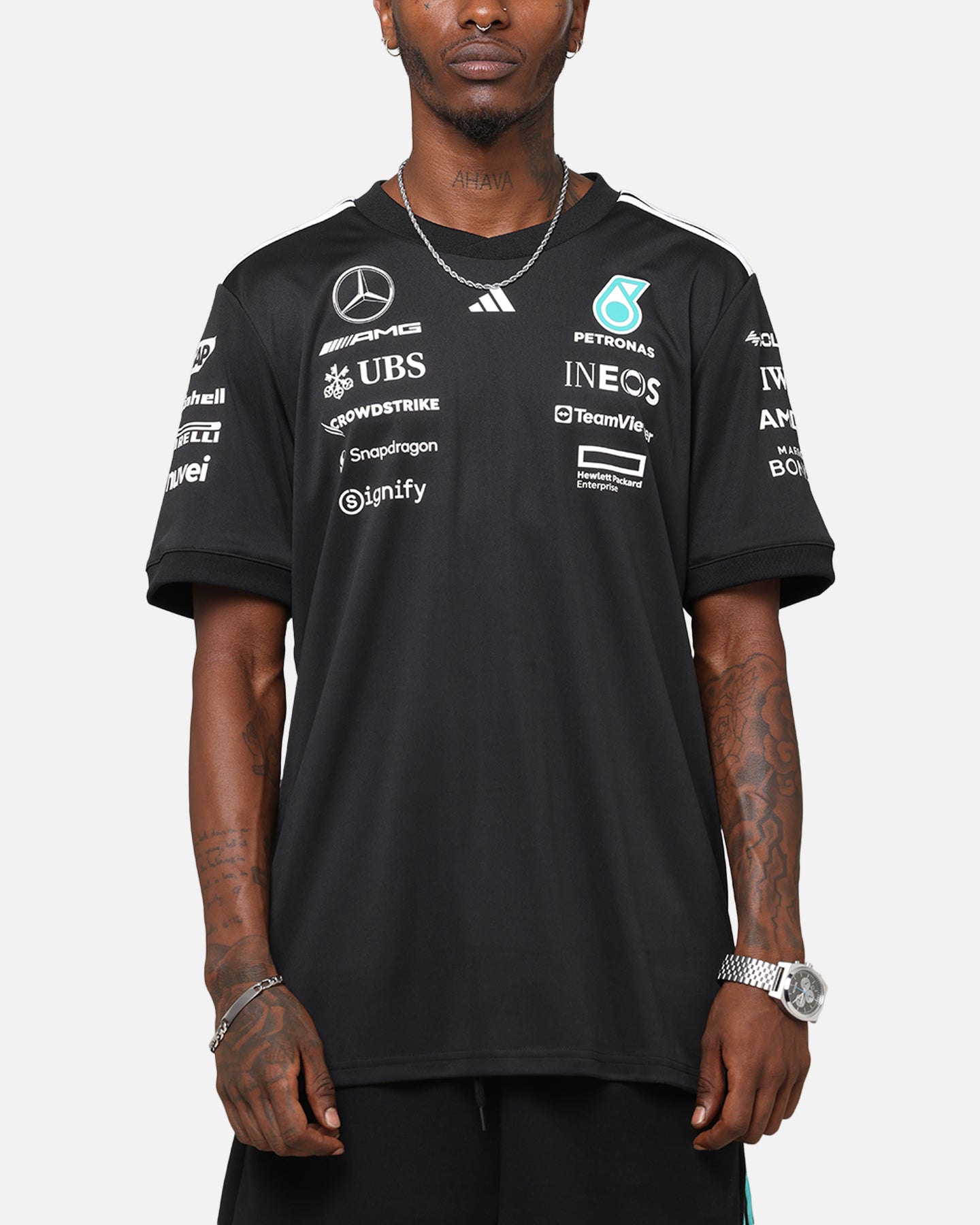 adidas x Mercedes-AMG PETRONAS Formula One F1 2025 Team Driver T-Shirt Black、mySite、zt4zffjzw