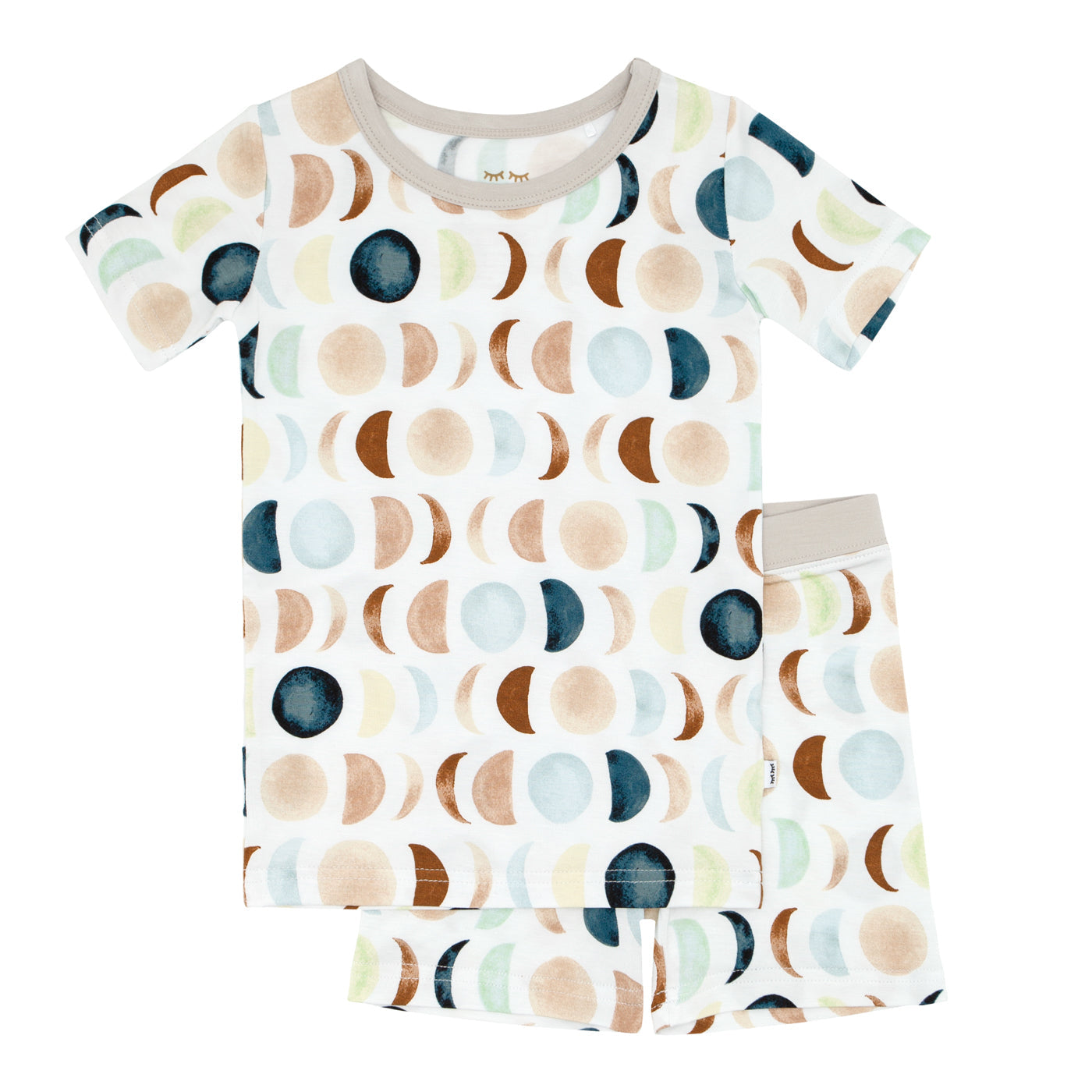  Luna Neutral Two-Piece Short Sleeve & Shorts Pajama Set、mySite、layawaytickets