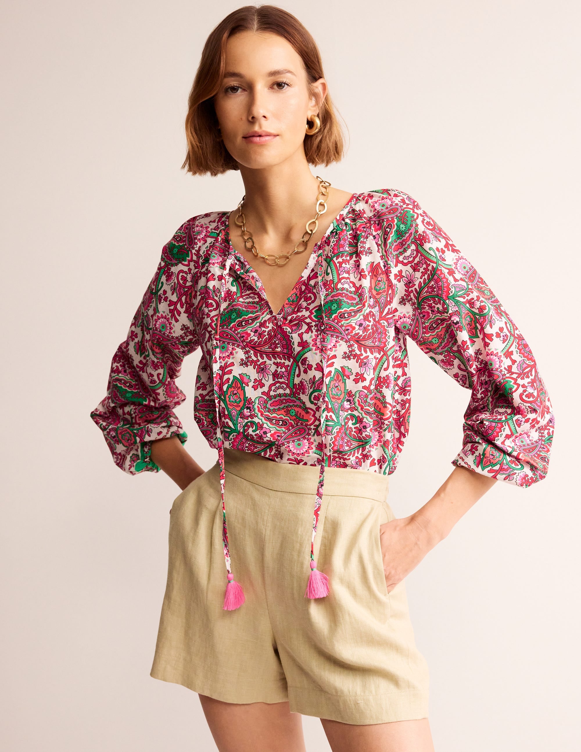  Serena Cotton Blouse-Multi, Fantastical、mySite、ashleygrahame