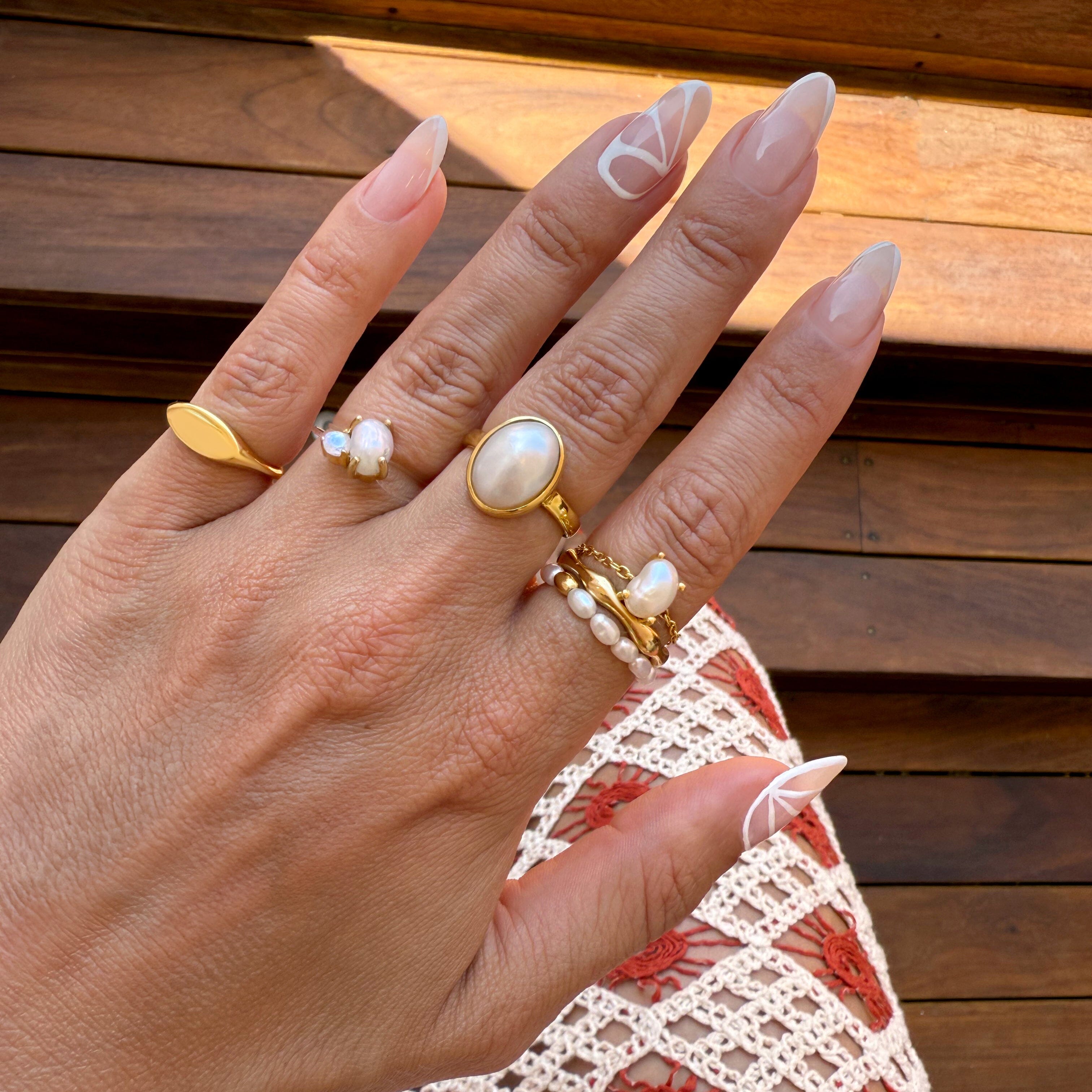 Floating Ring - Toi Et Moi Pearl & Moonstone、mySite、hinf8tx79