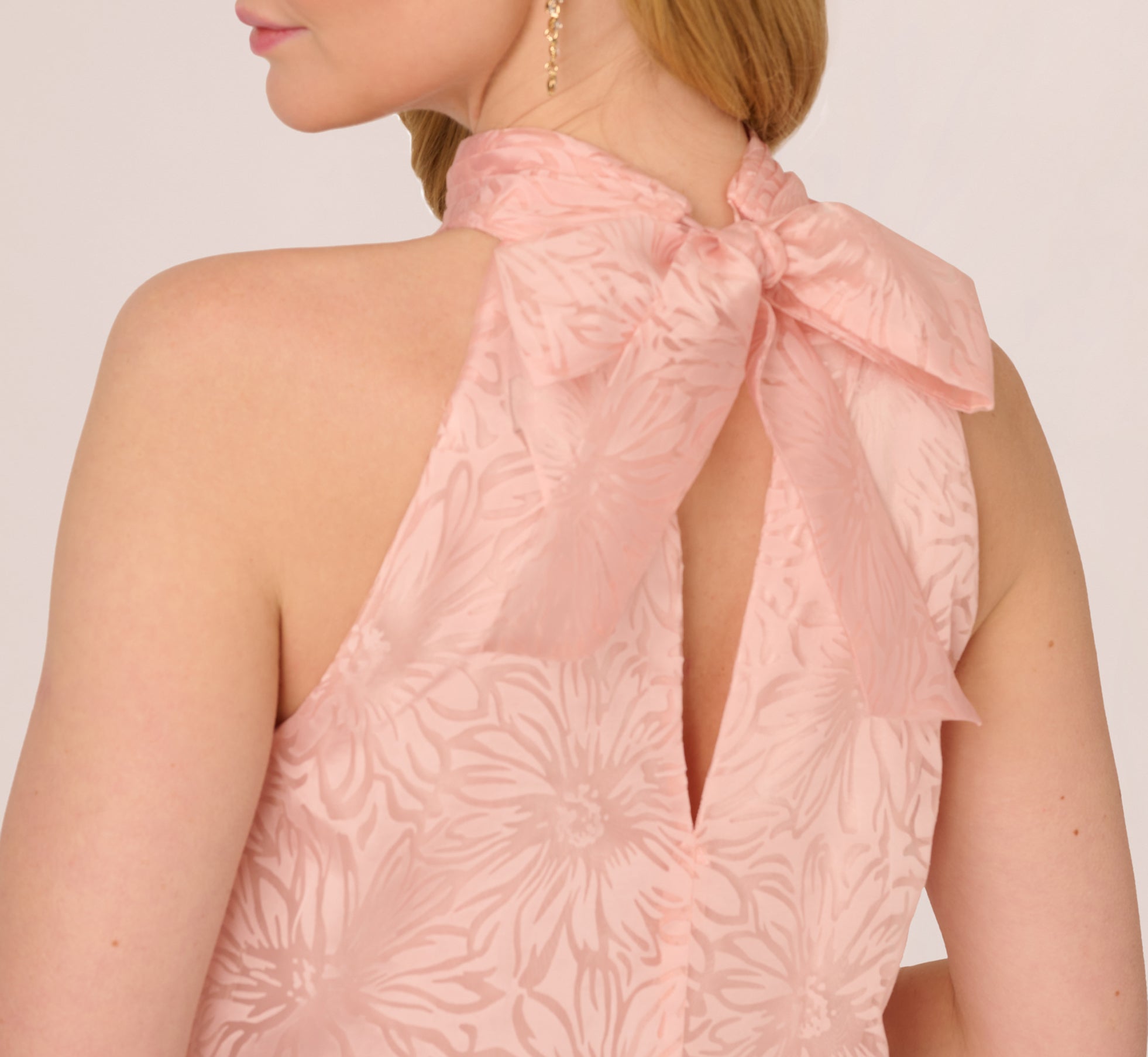 Halter Burnout Floral Flounce Trapeze Dress In Blush、mySite、solidvoid