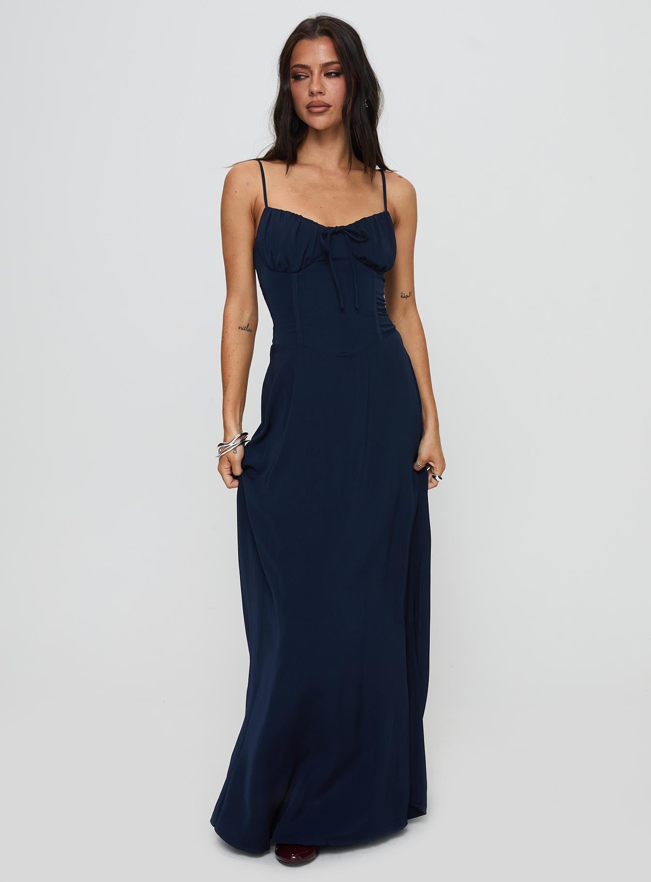 Eleanora Maxi Dress Navy、mySite、solidvoid