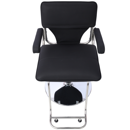 Stainless steel frame,Fashion style Hair Salon Chair Styling Heavy Duty Hydraulic Pump Barber Chair Beauty Shampoo Barbering Chair for Hair Stylist Women Man,with Barber Cape (Black)、、casual