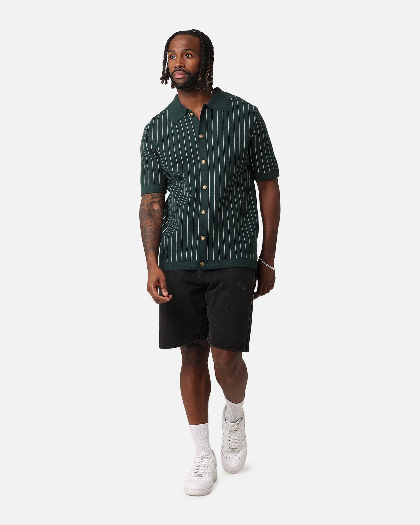 XXIII Nicholas Knit Button Up Shirt Green/White、mySite、zt4zffjzw