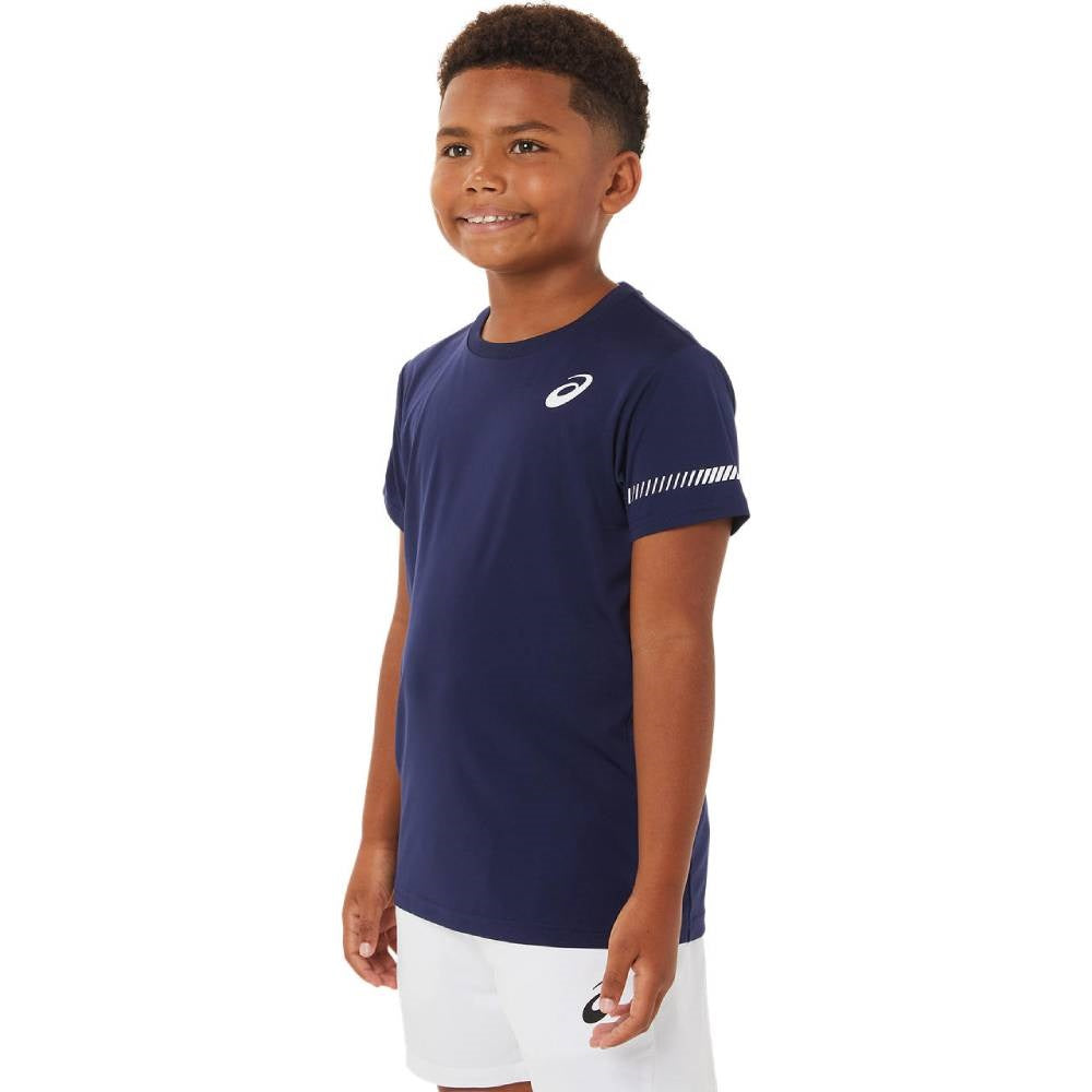 Asics Boys' Tennis Short Sleeved Top (Peacoat)、mySite、neckold