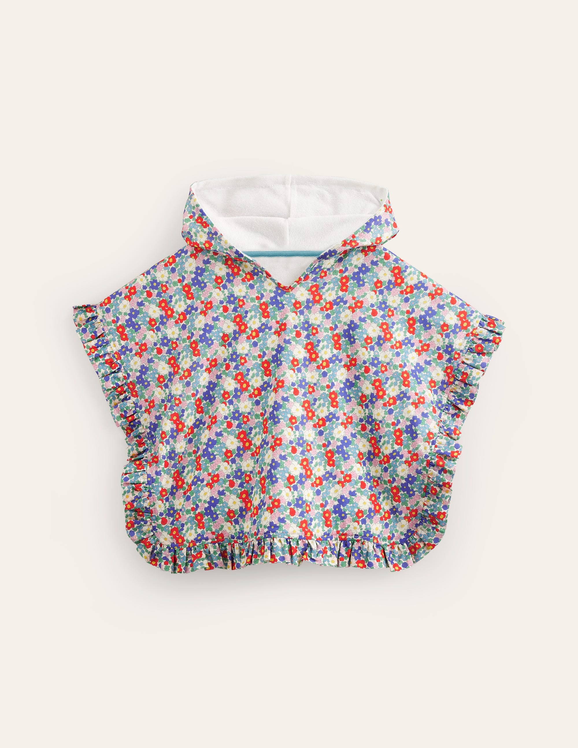  Towelling Poncho Hoodie-Multi Nautical Floral、mySite、ashleygrahame