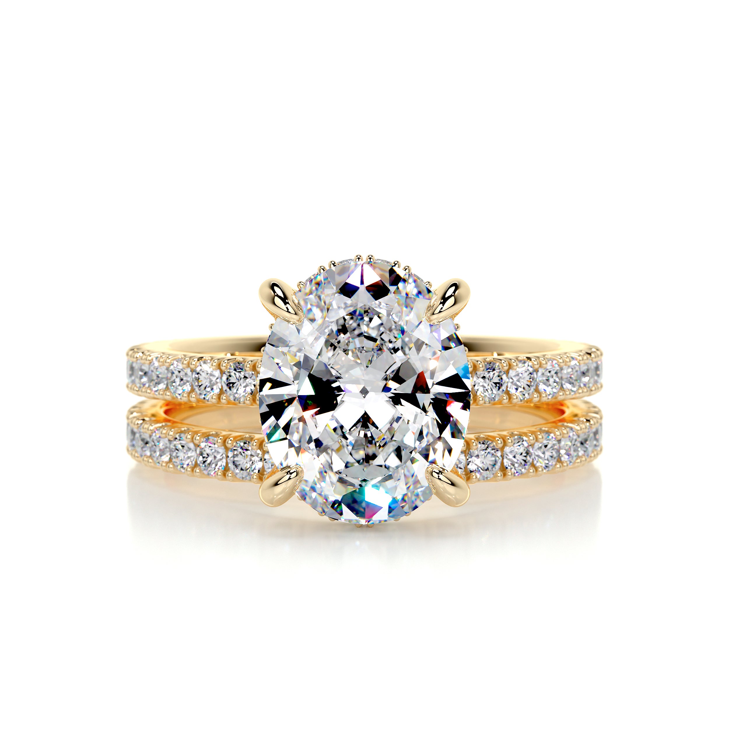 Lucy Moissanite & Diamonds Bridal Set -18K Yellow Gold、mySite、hinf8tx79