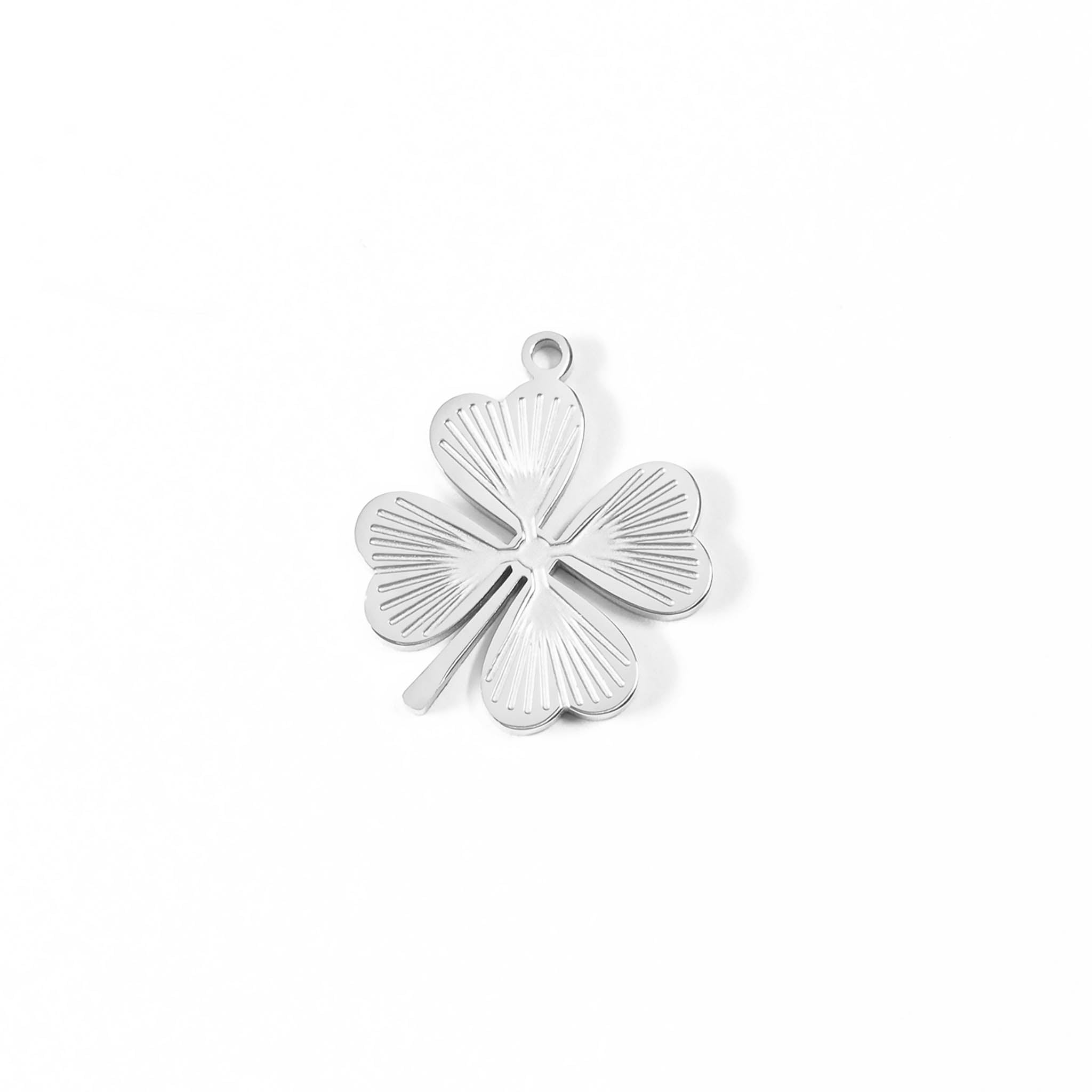 18K Gold PVD Stainless Steel Sunburst Four Leaf Clover Charm / PDL0007、mySite、dreamappss