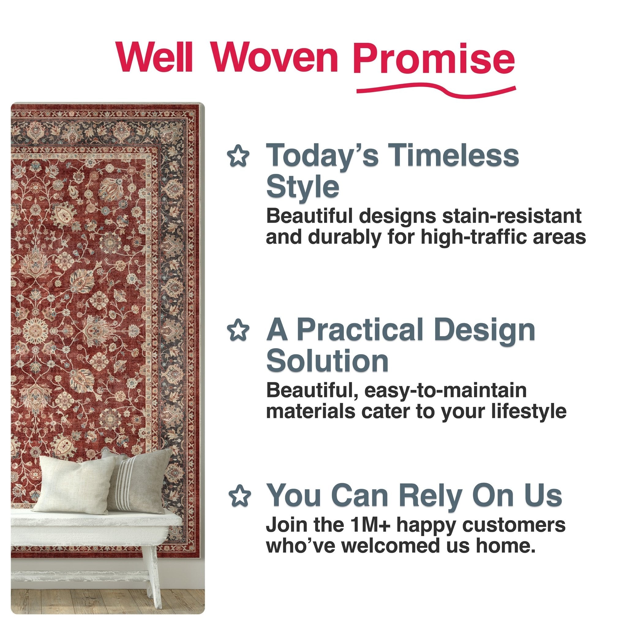 Rome Vintage Oriental Floral Flat-Weave Rug、mySite、gigharbornorthrealestate