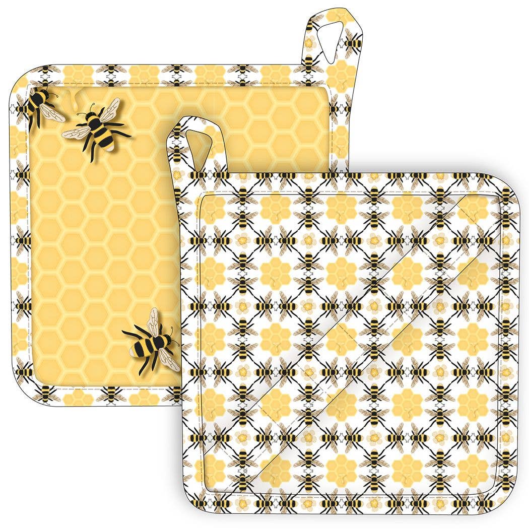 Honey Bee & Honey Comb Pot Holder - Kitchen Fun! Bee Favorites、mySite、g9winljtr