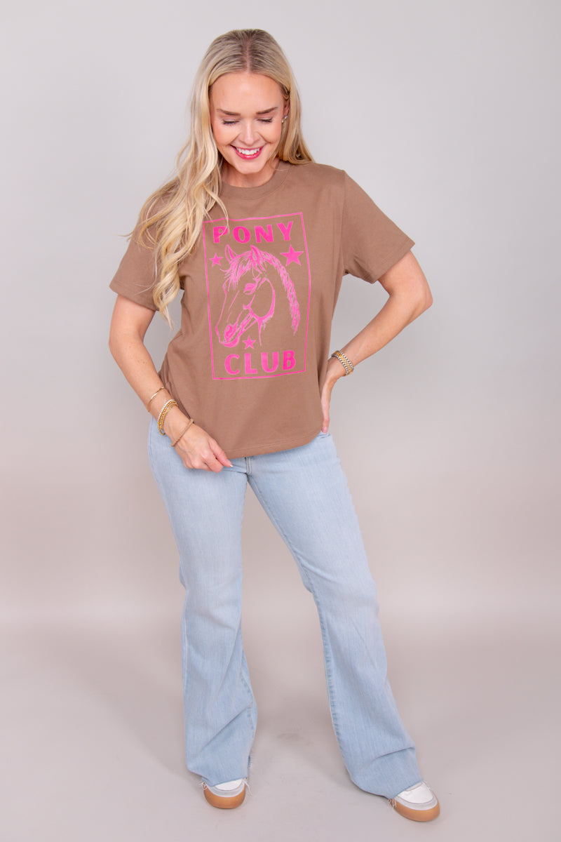 Pony Club Graphic Tee - Mocha、mySite、hinf8tx79