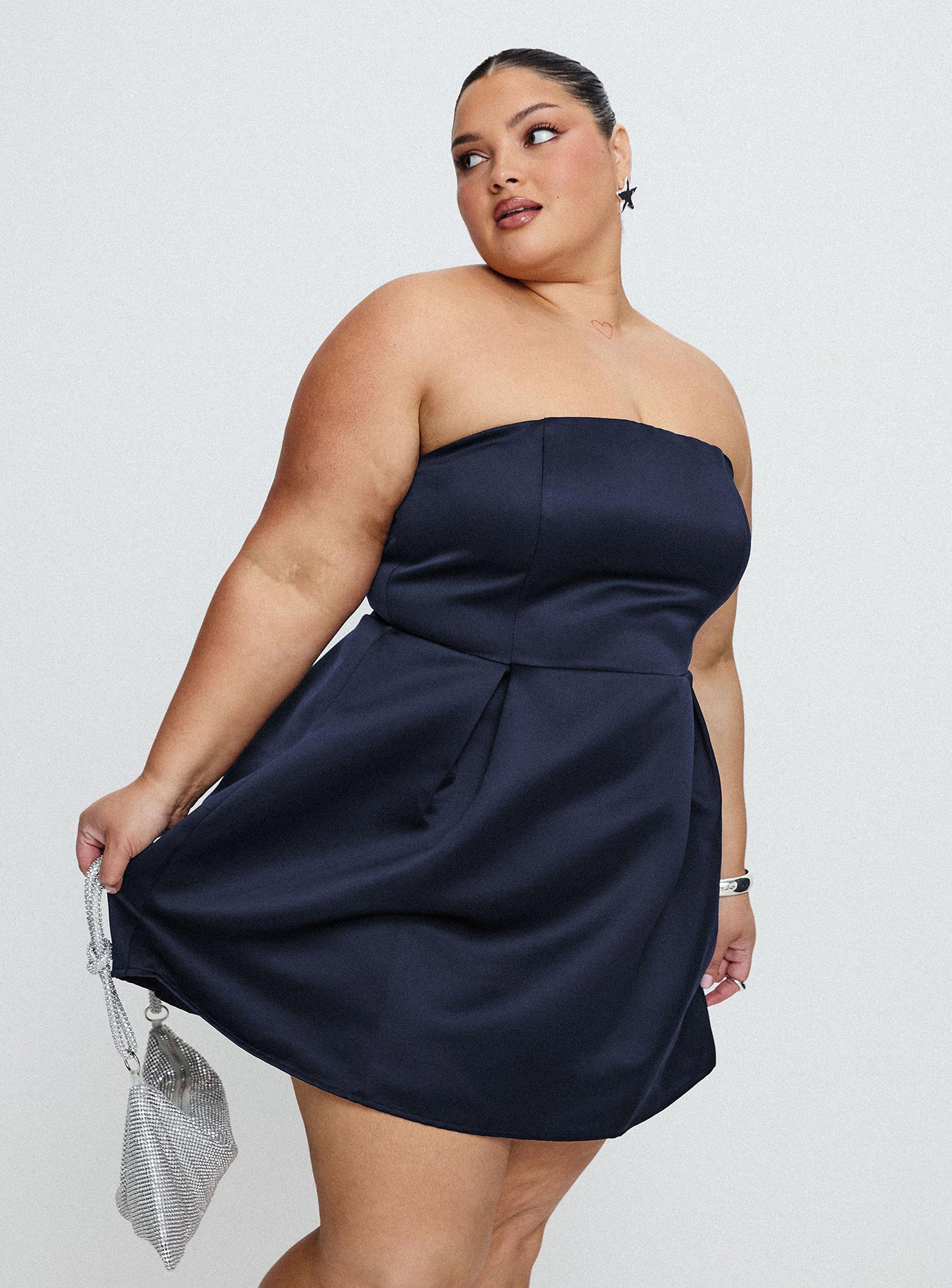 Spader Corset Mini Dress Navy Curve、mySite、solidvoid