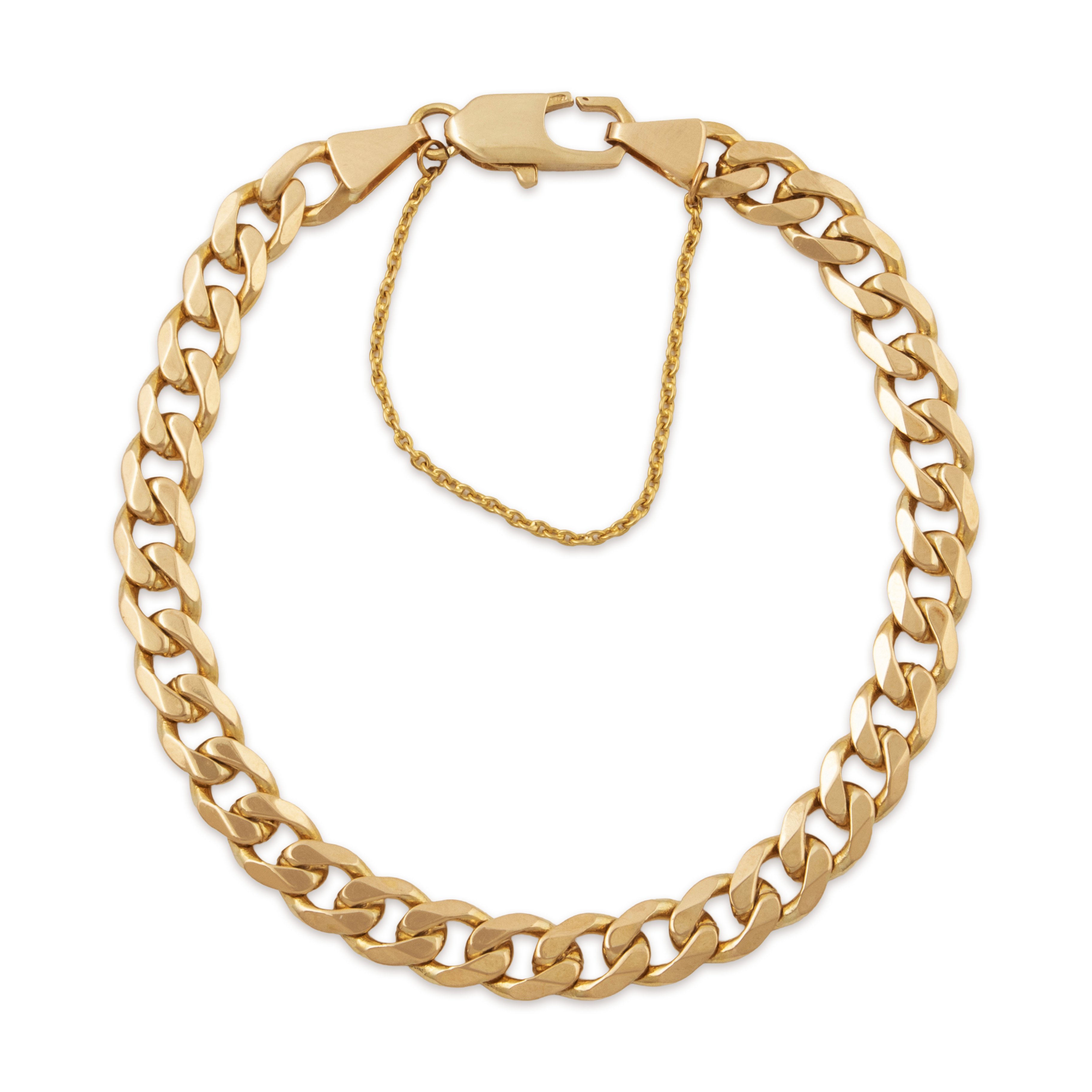 Vintage Heavy Italian 18k Yellow Gold Curb Link Bracelet 8、mySite、hinf8tx79