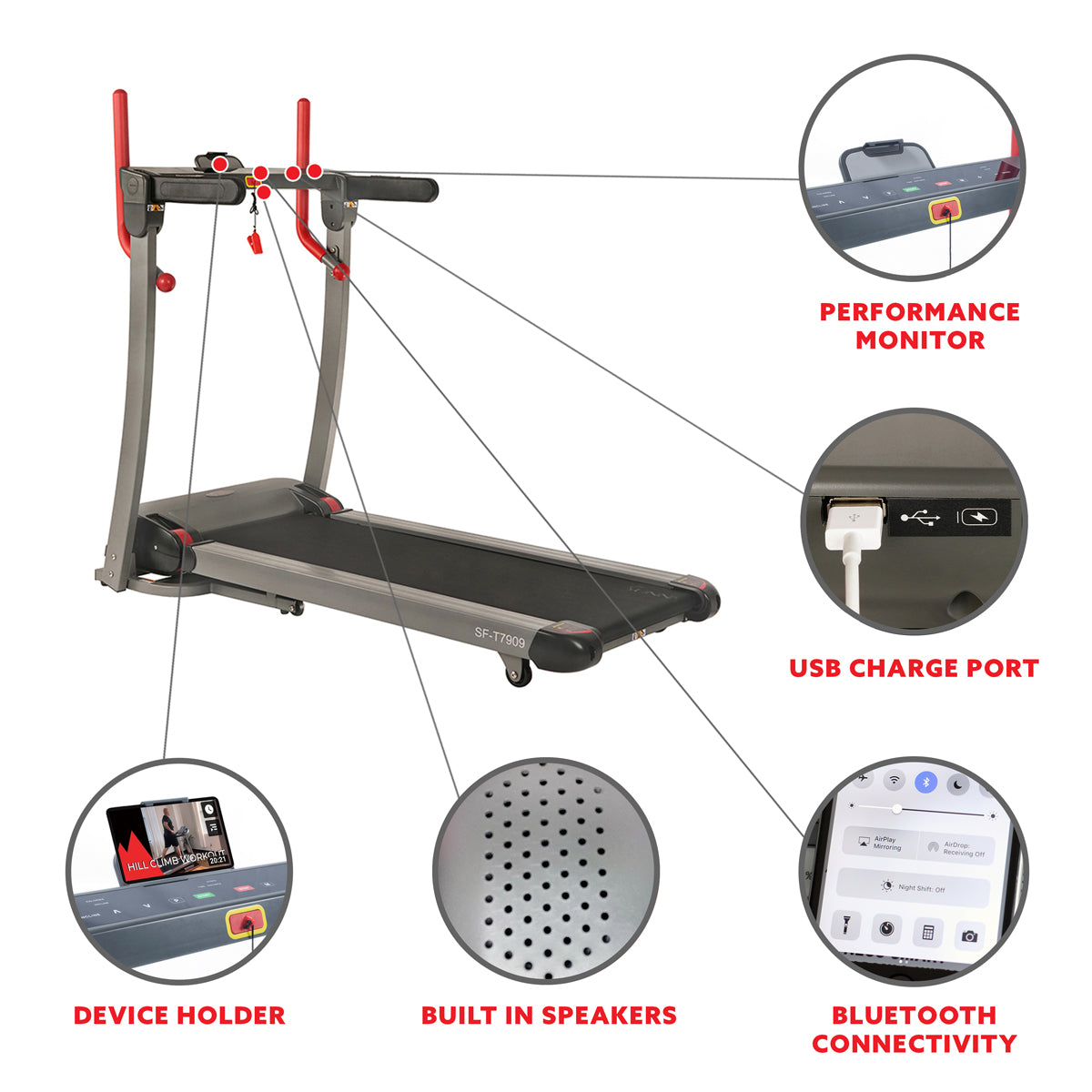  Folding Electric Treadmill with 12 Level Auto Incline, LCD and Pulse Monitor- SF-T7909、mySite、ghnorth