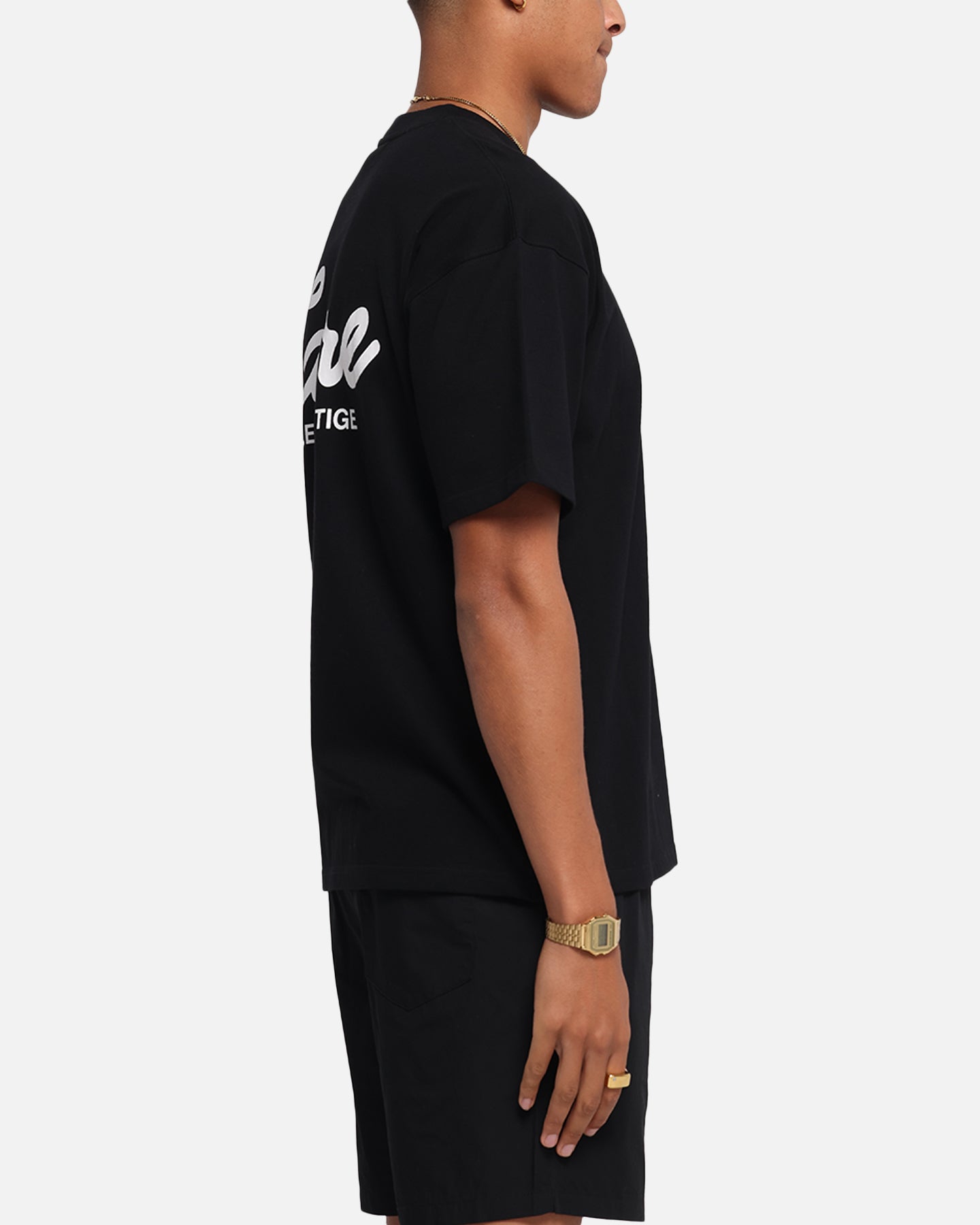 Carre Prestige Script T-Shirt Black、mySite、zt4zffjzw