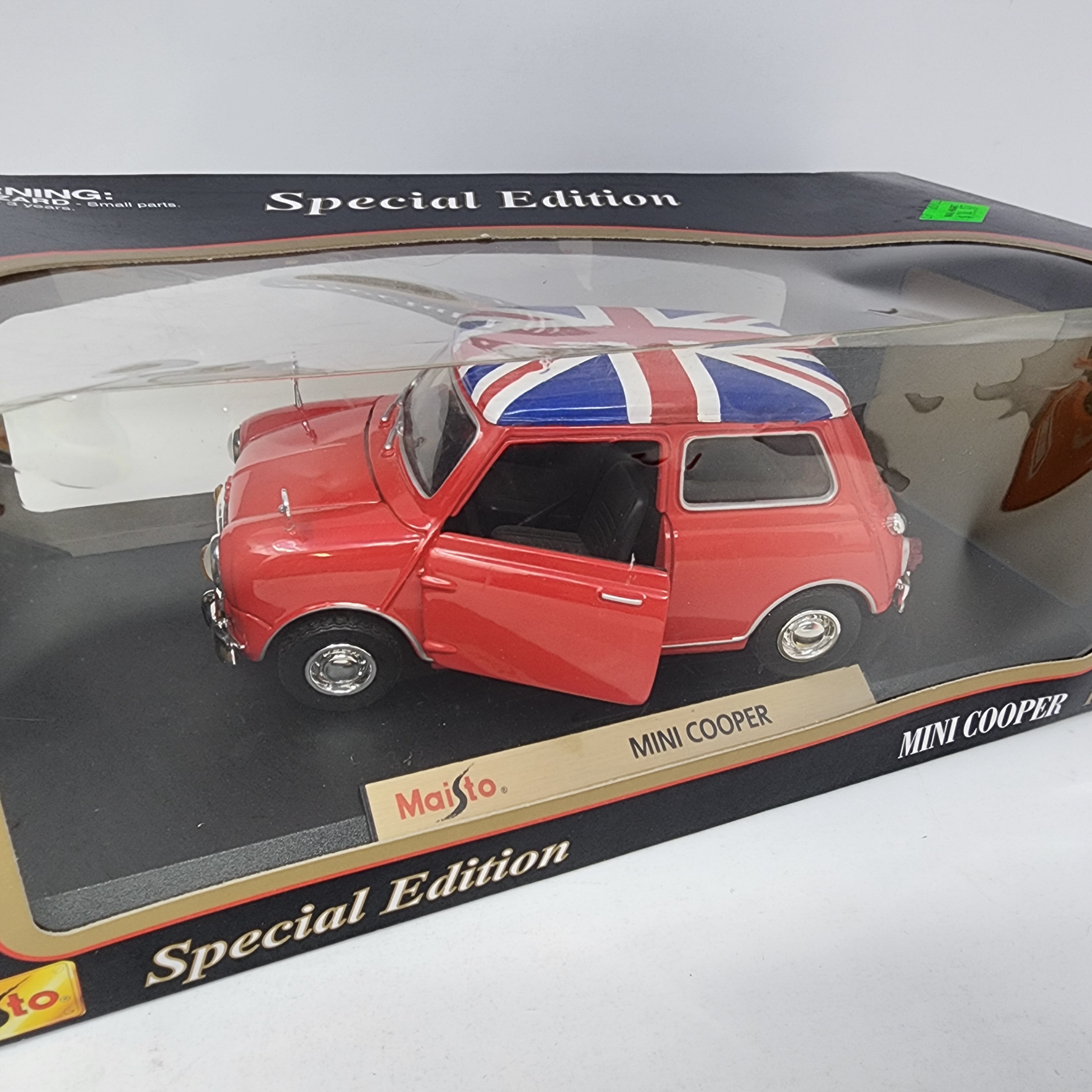 Mini Cooper * RED w/ UK Flag Roof * Maisto Special Edition 1/18 Scale、mySite、hgirdovlk