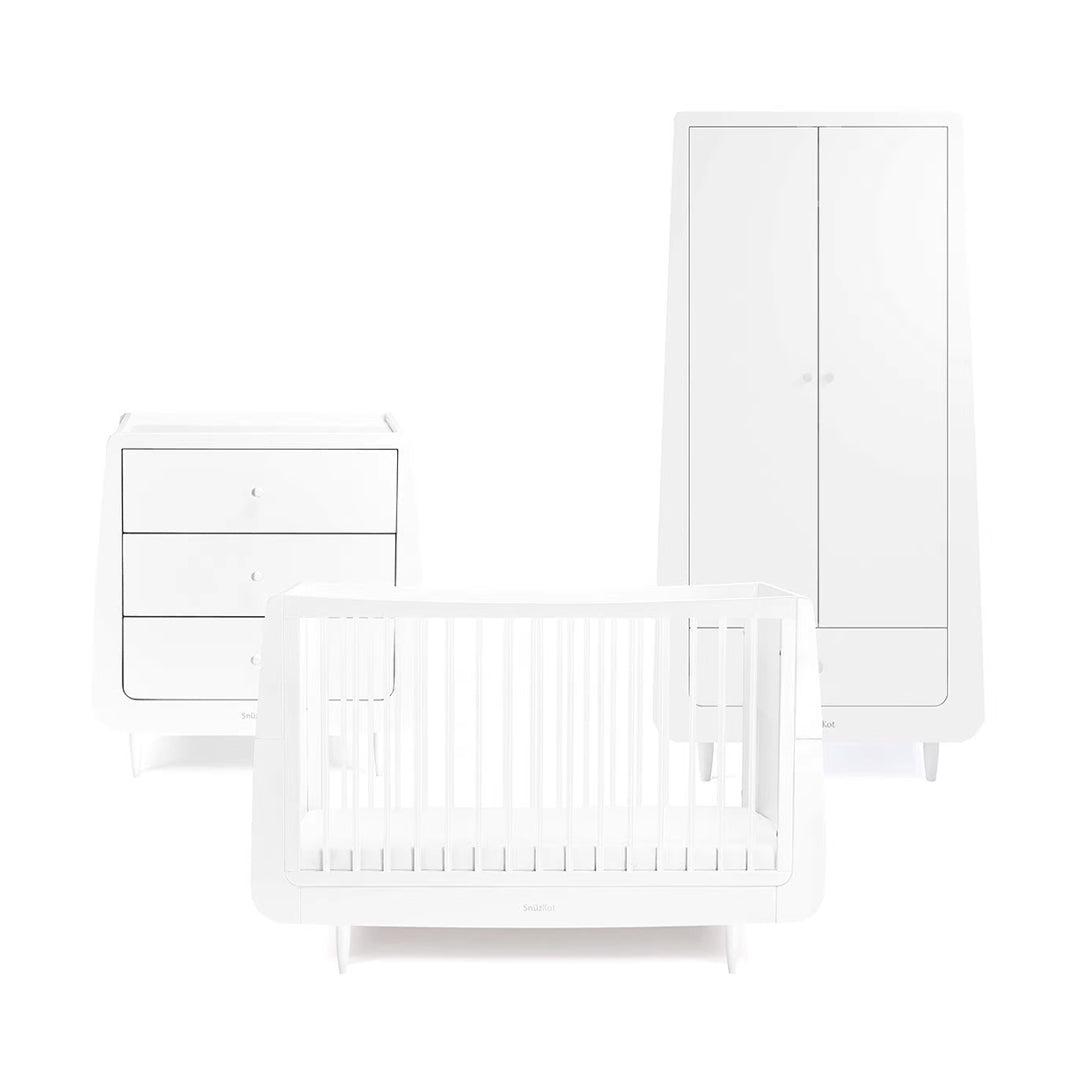  SnuzKot Skandi 3 Piece Nursery Furniture Set - White、mySite、merchandisen