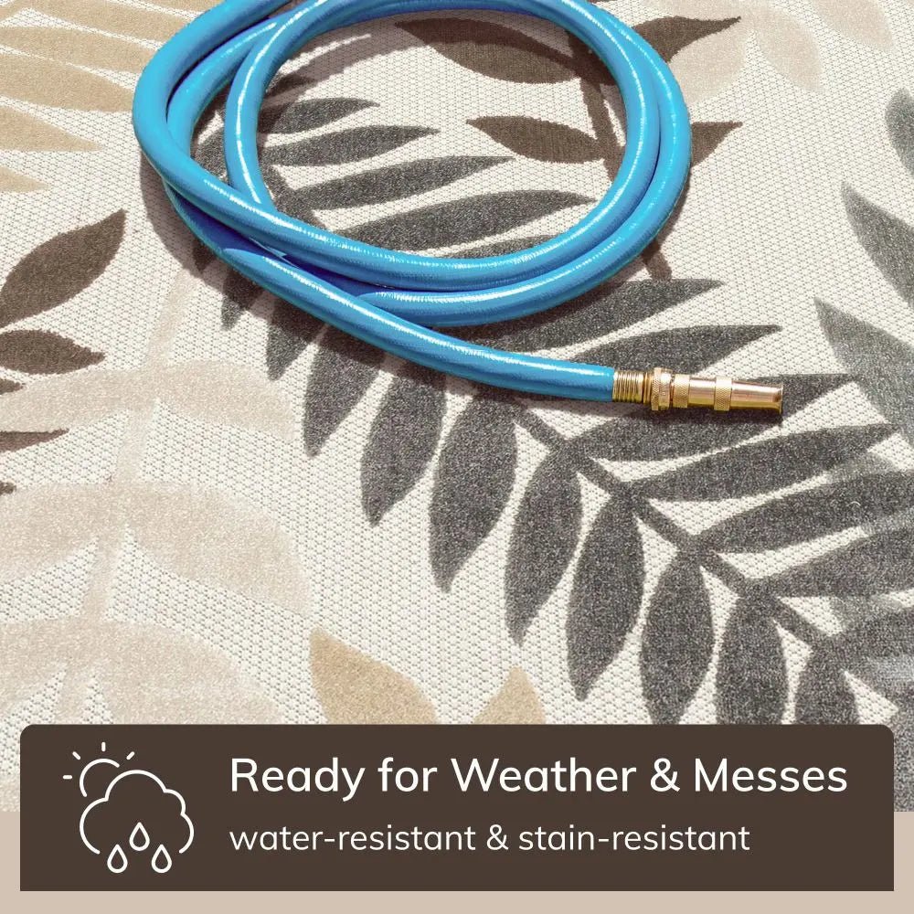 Mariah Modern Floral Indoor/Outdoor Ivory High-Low Rug、mySite、gigharbornorthrealestate