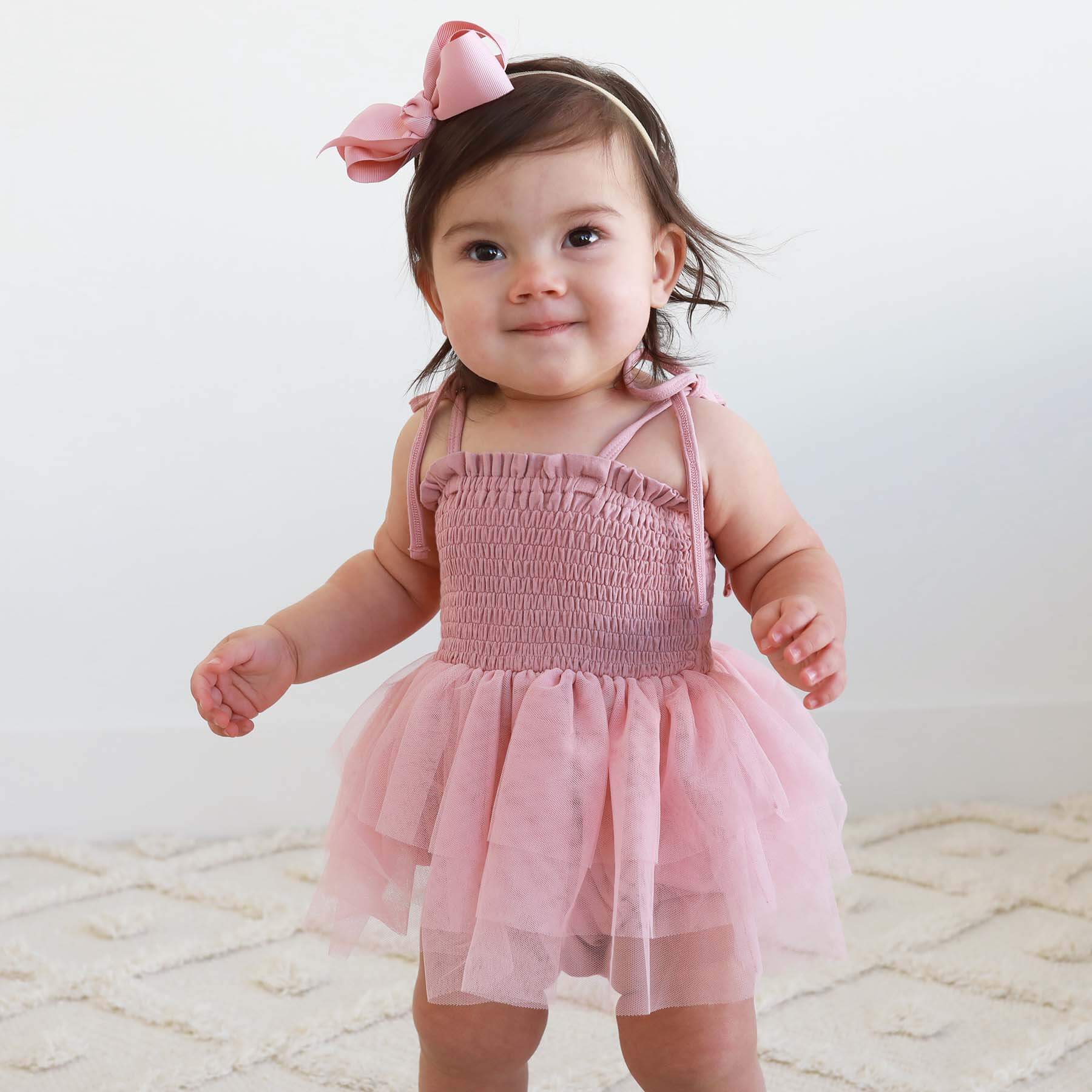  Smocked Tutu Bodysuit | Mauve、mySite、layawaytickets