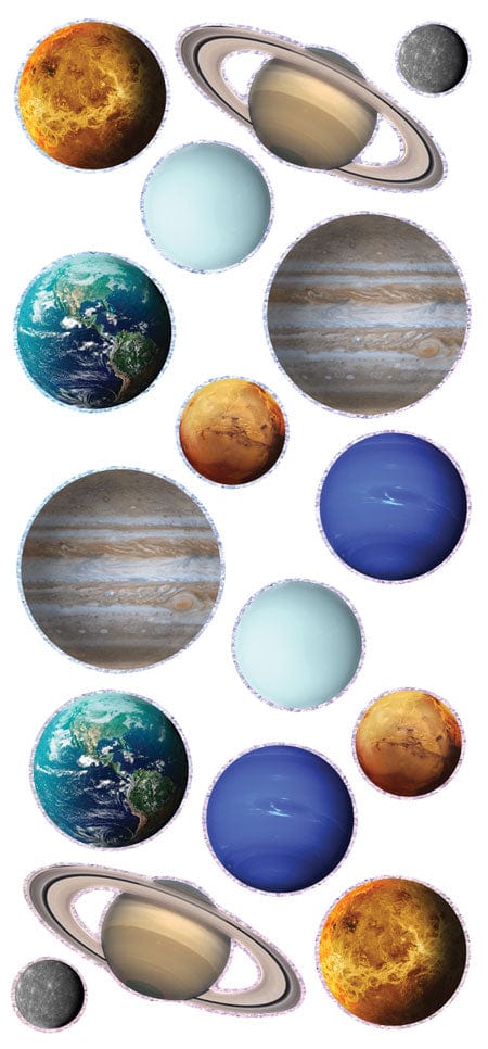  Foil Scrapbook Stickers - Planets、mySite、ghnorth
