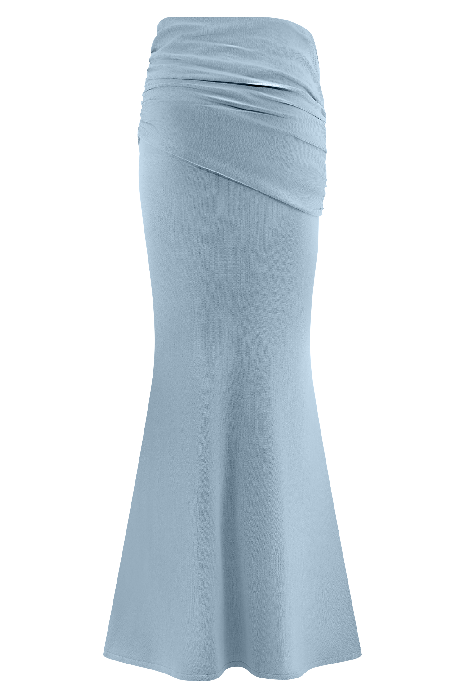 Irene Gathered Knit Maxi Skirt - Blue、mySite、solidvoid
