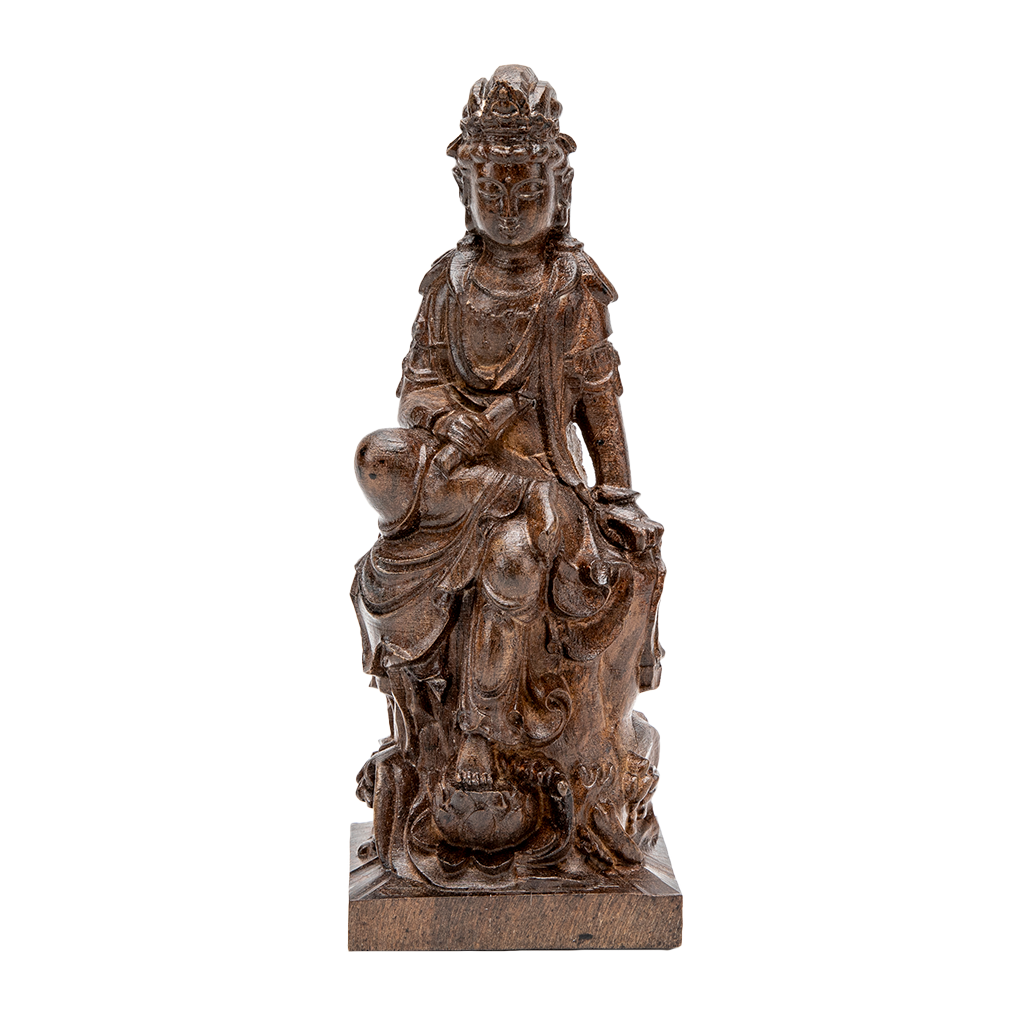 Wooden Seated Kuan Yin Statue - 9、mySite、topwebapps