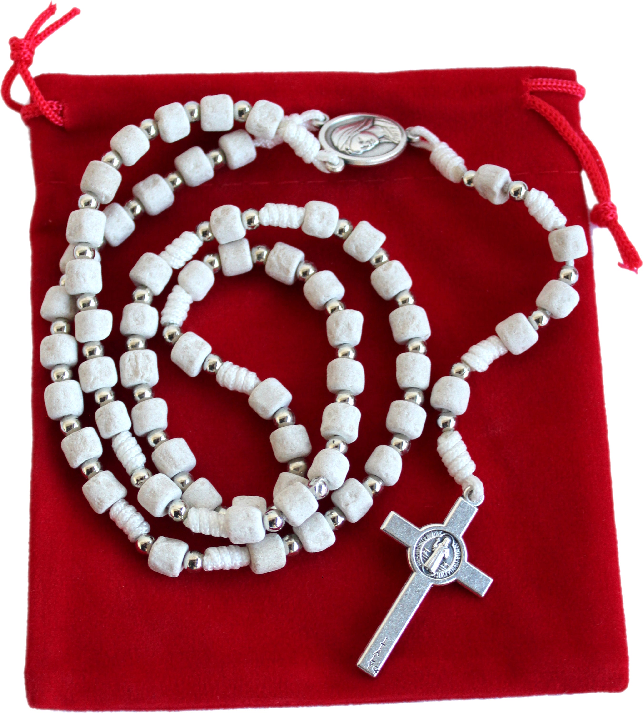  MEDJUGORJE - Rosary made from Apparation hill stones directly from MEDUGORJE. (20 inches long) - Necklace、mySite、elrpsem3k