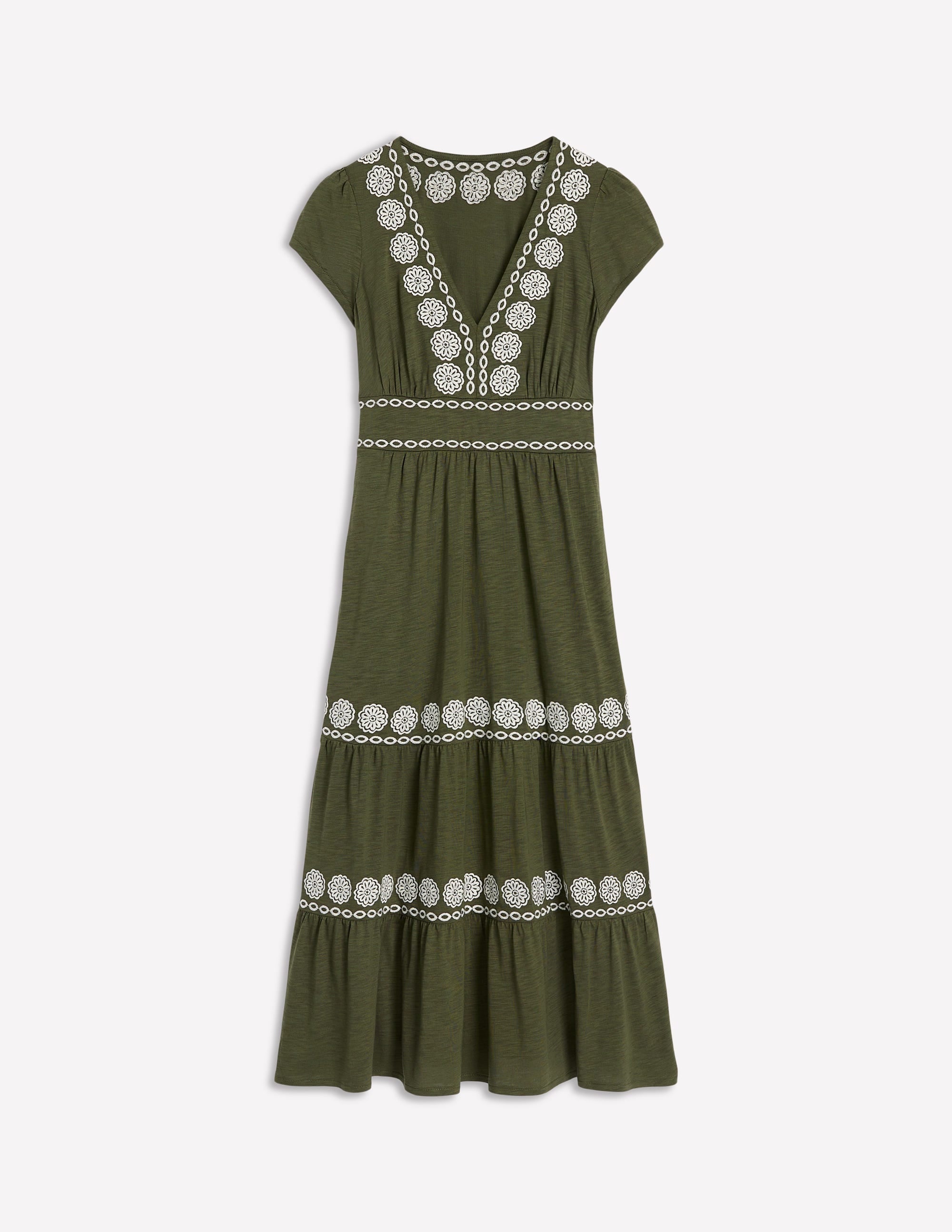  Eloise Embroidered Midi Dress-Classic Khaki、mySite、ashleygrahame