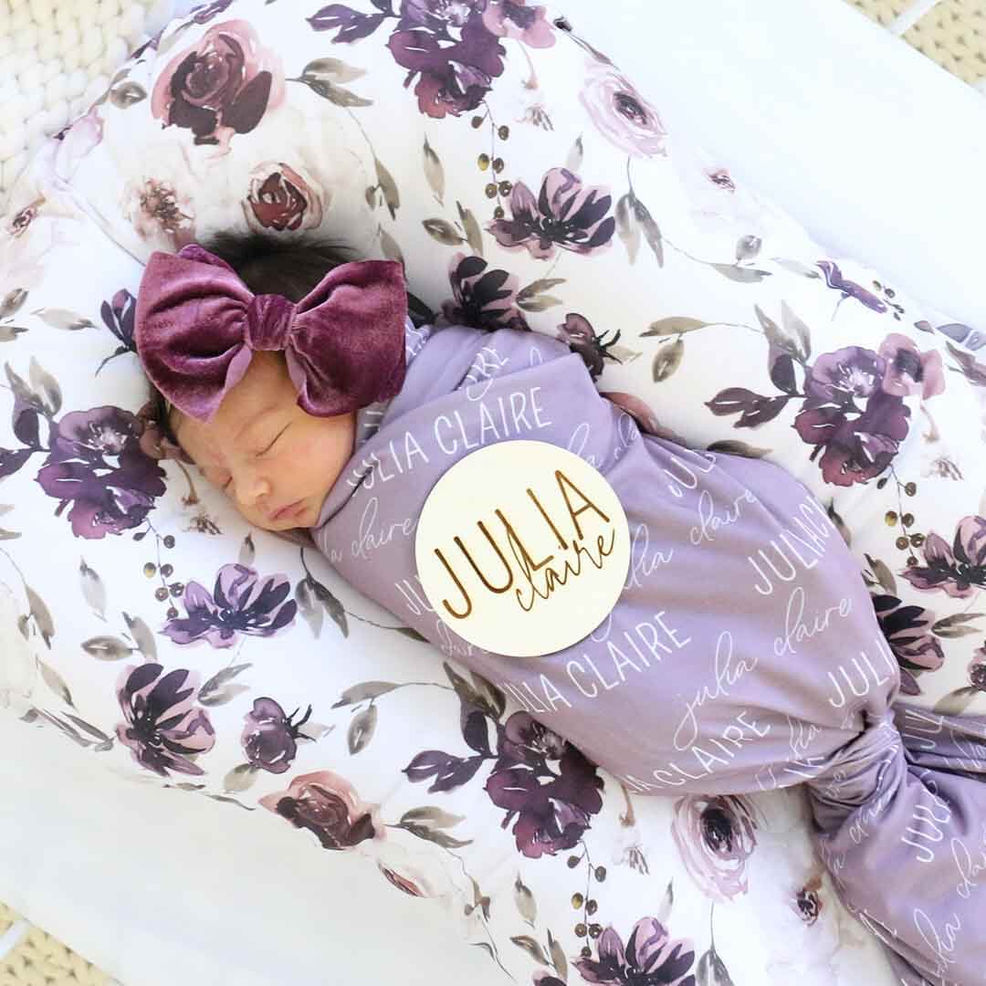  Personalized Dusty Purple Baby Name Swaddle Blanket、mySite、layawaytickets